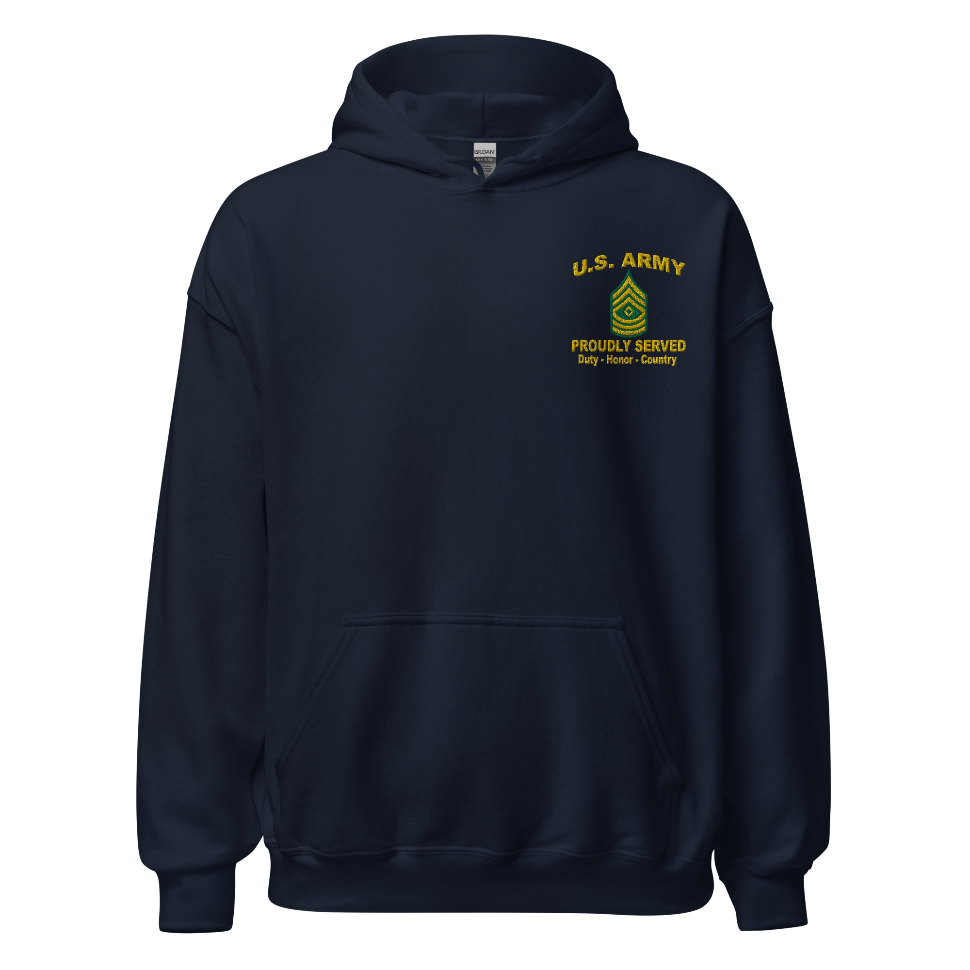 Custom US Army Ranks, Insignia Core Values Embroidered Unisex Hoodie