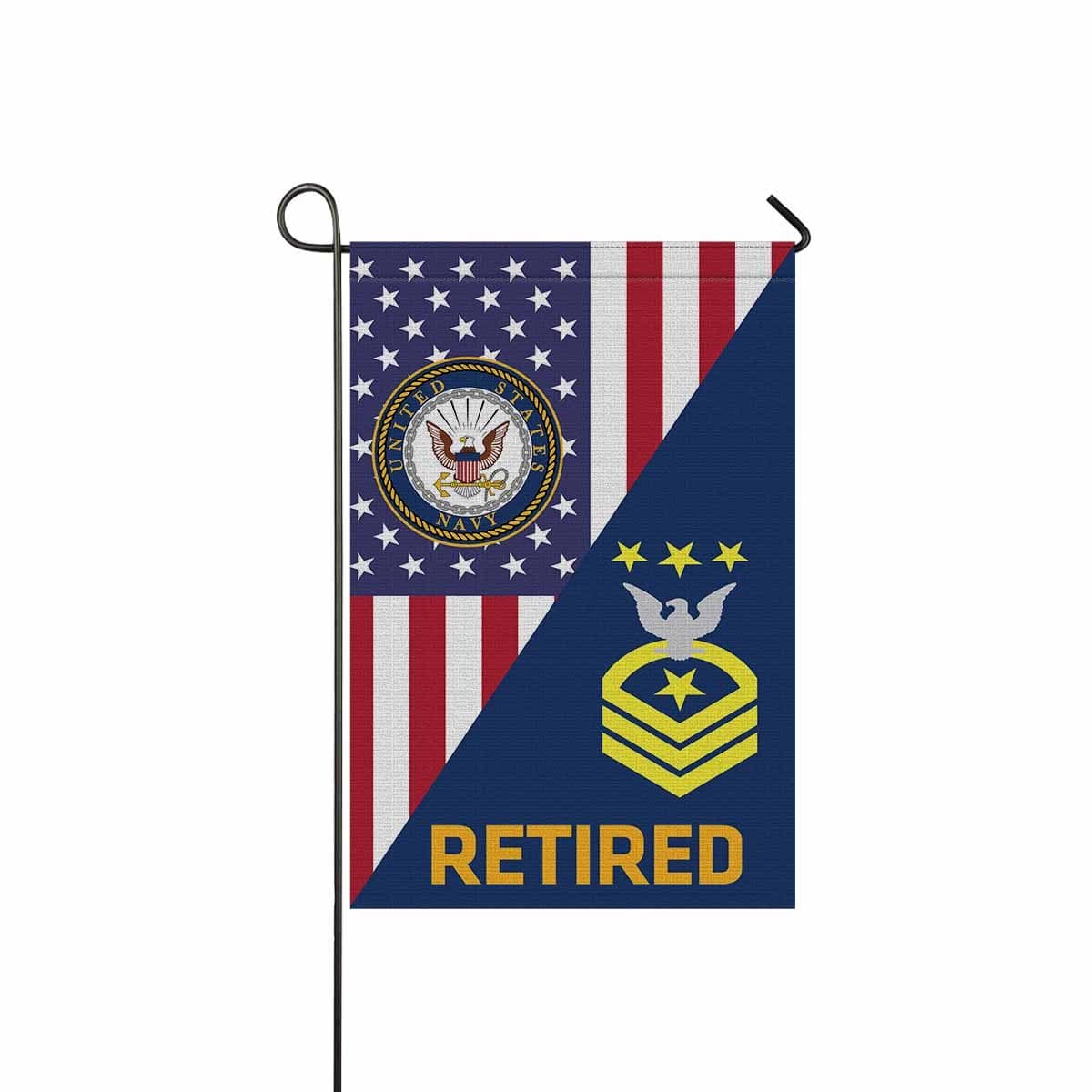 US Navy E-9 Master Chief Petty Officer Of The Navy E9 MCPON Collar Device Retired Garden Flag/Yard Flag 12 inches x 18 inches Twin-Side Printing-GDFlag-Navy-Collar-Veterans Nation