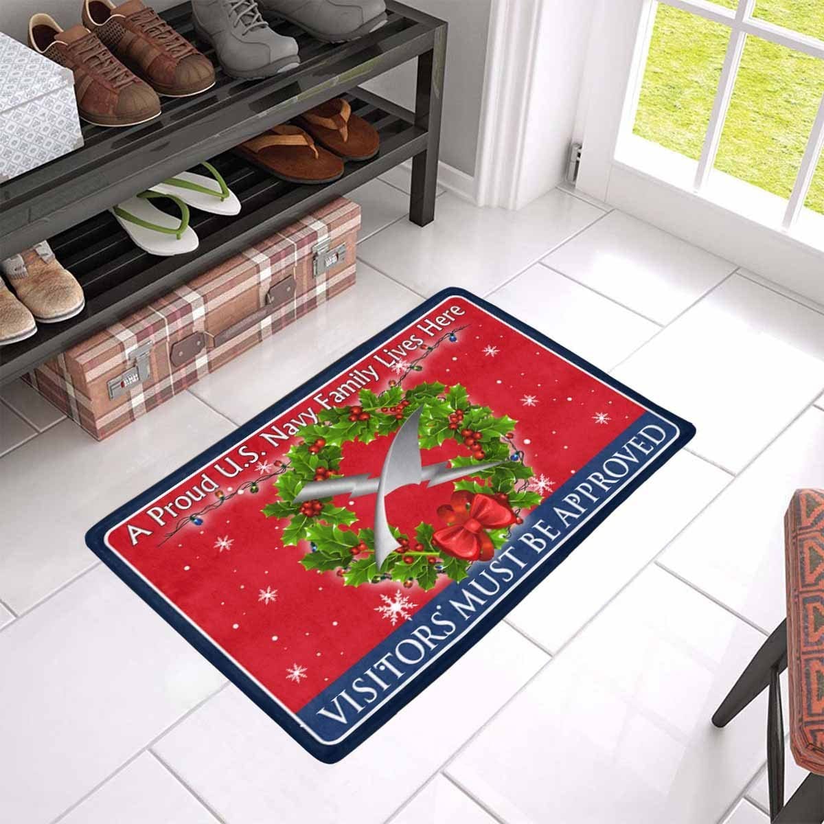 U.S Navy Cryptologic technician Navy CT - Visitors must be approved - Christmas Doormat-Doormat-Navy-Rate-Veterans Nation