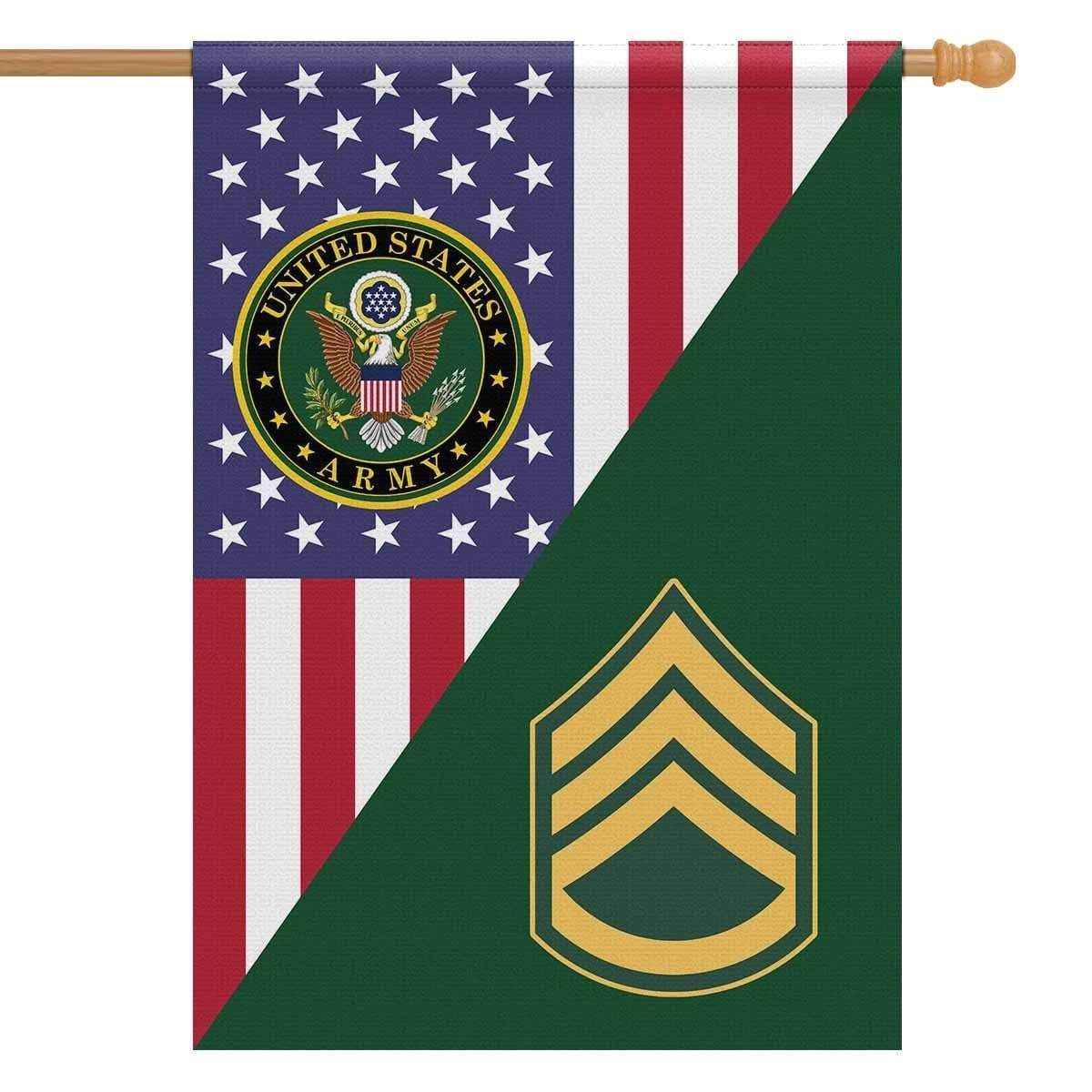 US Army Insignia With America Flag House Flag 28 Inch x 40 Inch Twin-Side Printing-HouseFlag-Army-Veterans Nation