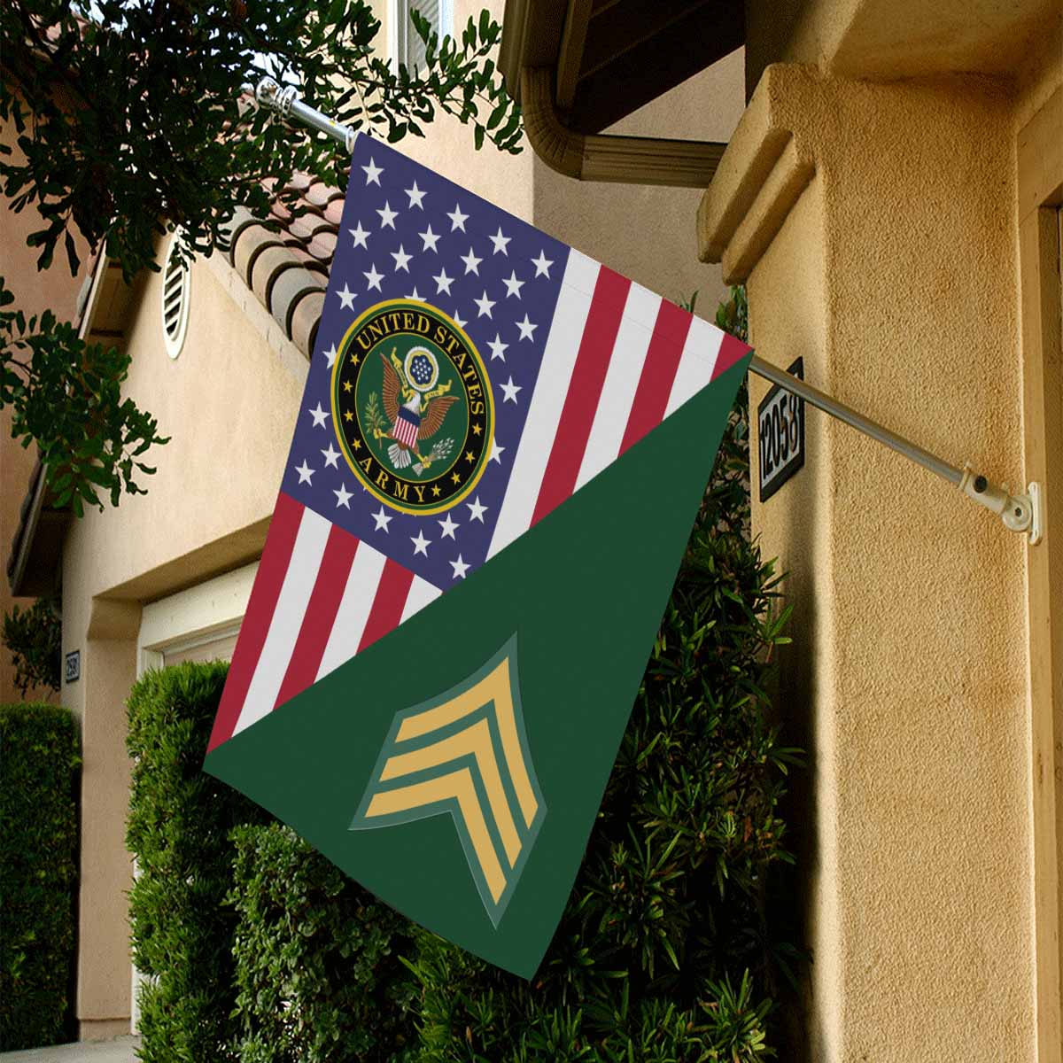 US Army E-5 Sergeant E5 SGT House Flag 28 Inch x 40 Inch 2-Side Printing-HouseFlag-Army-Ranks-Veterans Nation