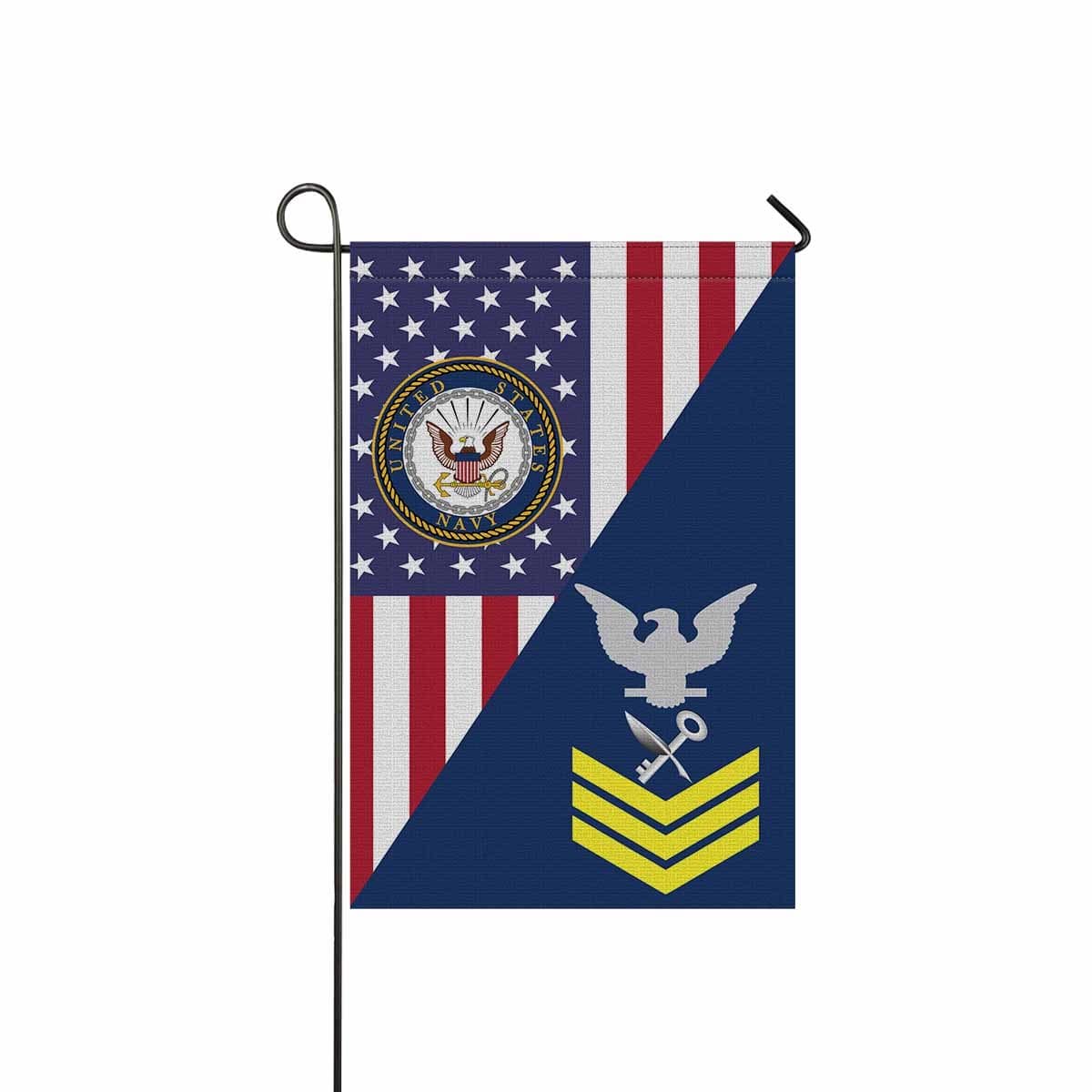 Navy Ship's Serviceman Navy SH E-6 Gold Stripe Garden Flag/Yard Flag 12 inches x 18 inches Twin-Side Printing-GDFlag-Navy-Rating-Veterans Nation