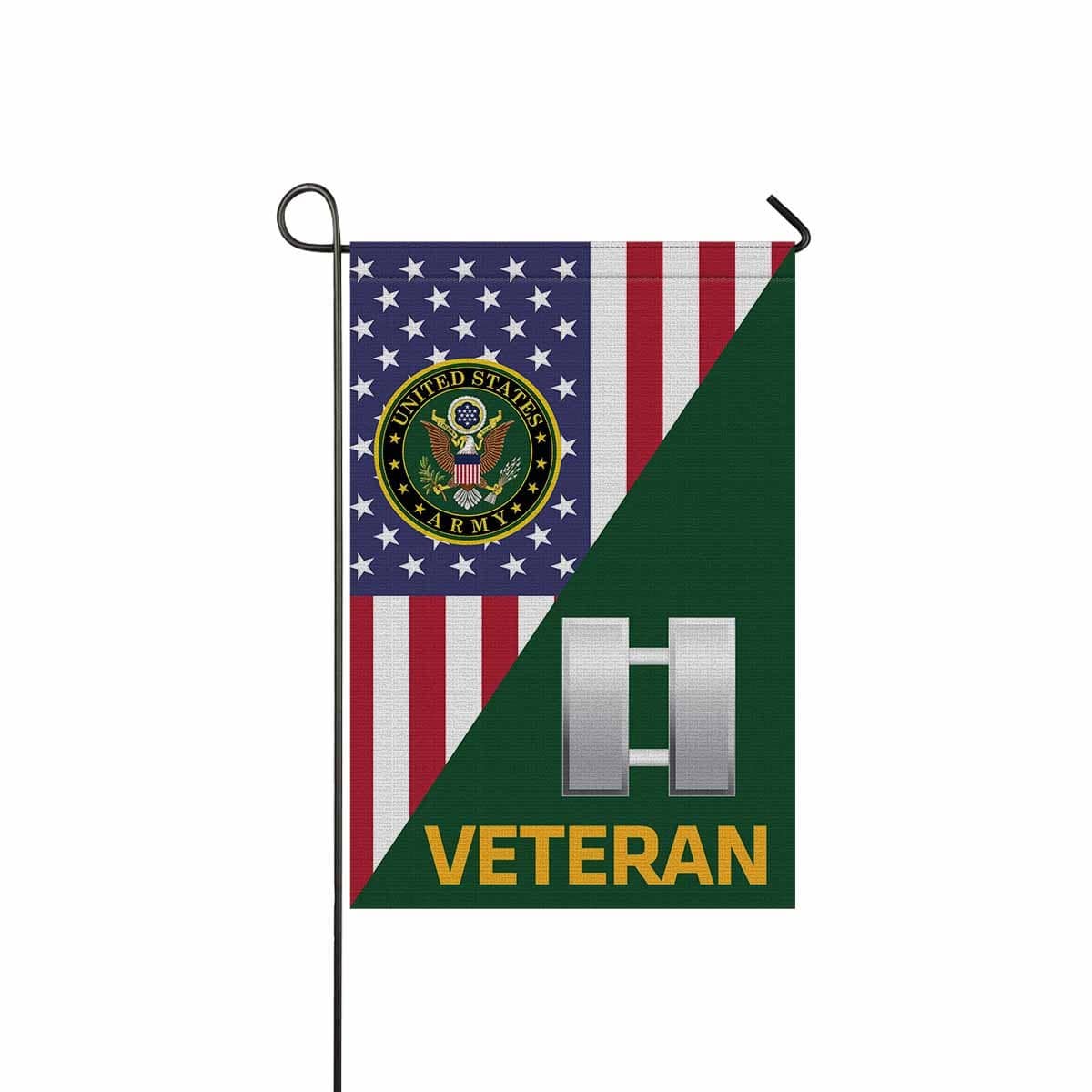 US Army O-3 Captain O3 CPT Commissioned Officer Veteran Garden Flag/Yard Flag 12 inches x 18 inches Twin-Side Printing-GDFlag-Army-Ranks-Veterans Nation