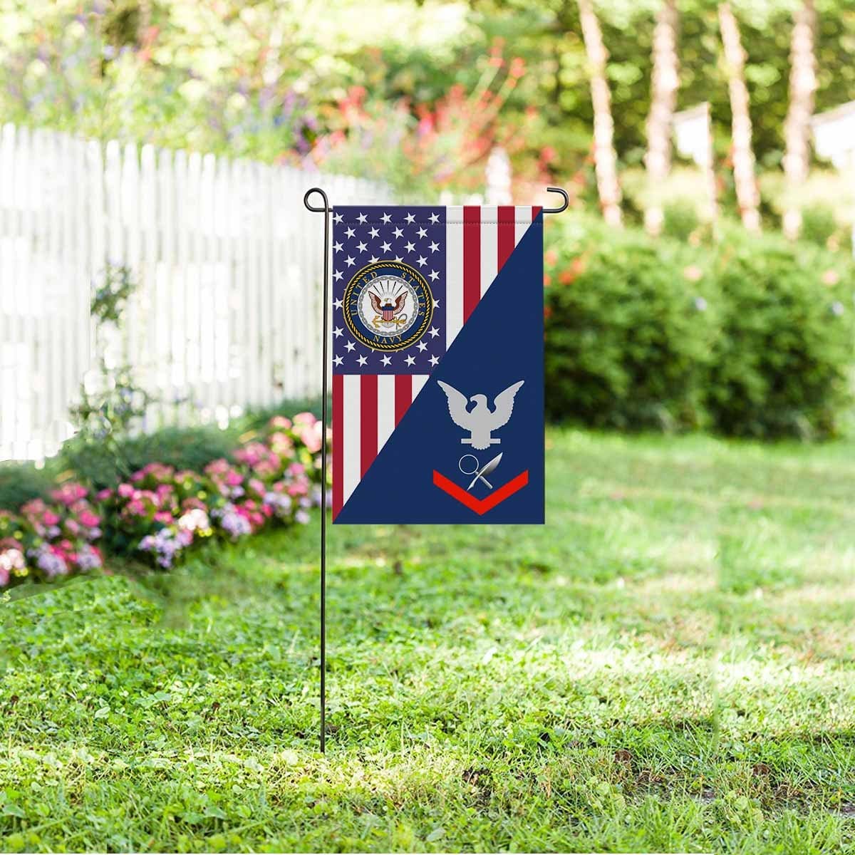 Navy Intelligence Specialist Navy IS E-4 Garden Flag/Yard Flag 12 inches x 18 inches Twin-Side Printing-GDFlag-Navy-Rating-Veterans Nation