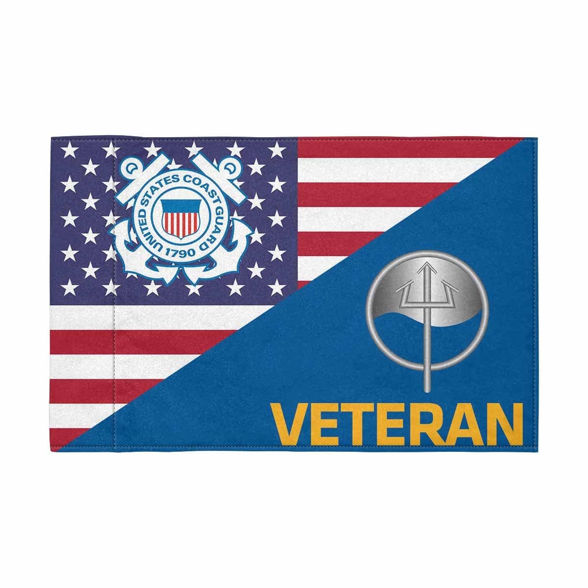 USCG MST Veteran Motorcycle Flag 9" x 6" Twin-Side Printing D01-MotorcycleFlag-USCG-Veterans Nation