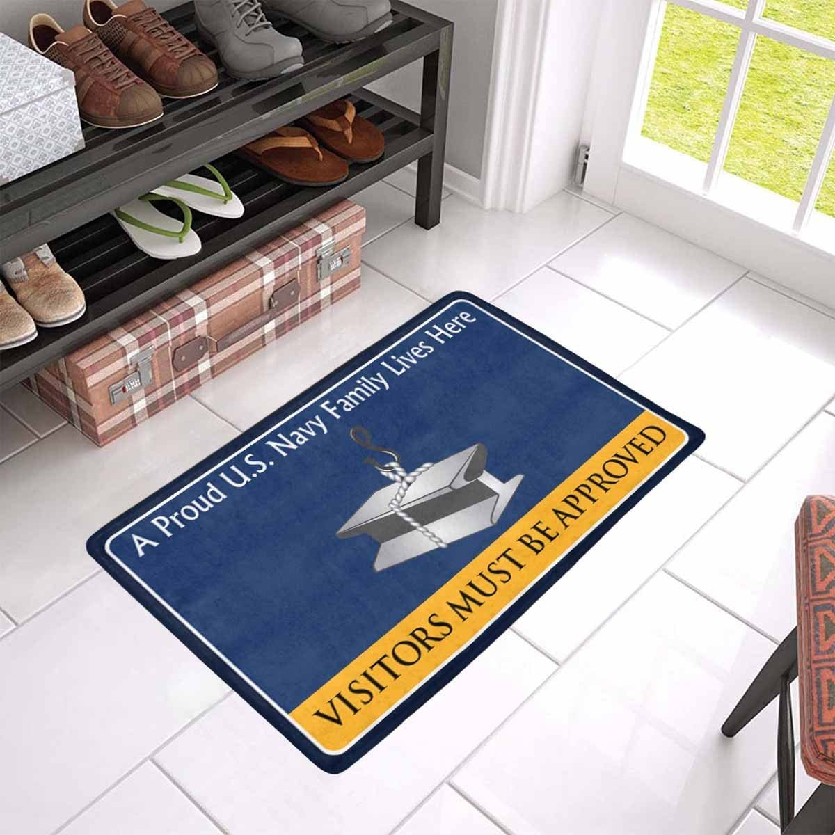 U.S Navy Steelworker Navy SW Family Doormat - Visitors must be approved (23,6 inches x 15,7 inches)-Doormat-Navy-Rate-Veterans Nation