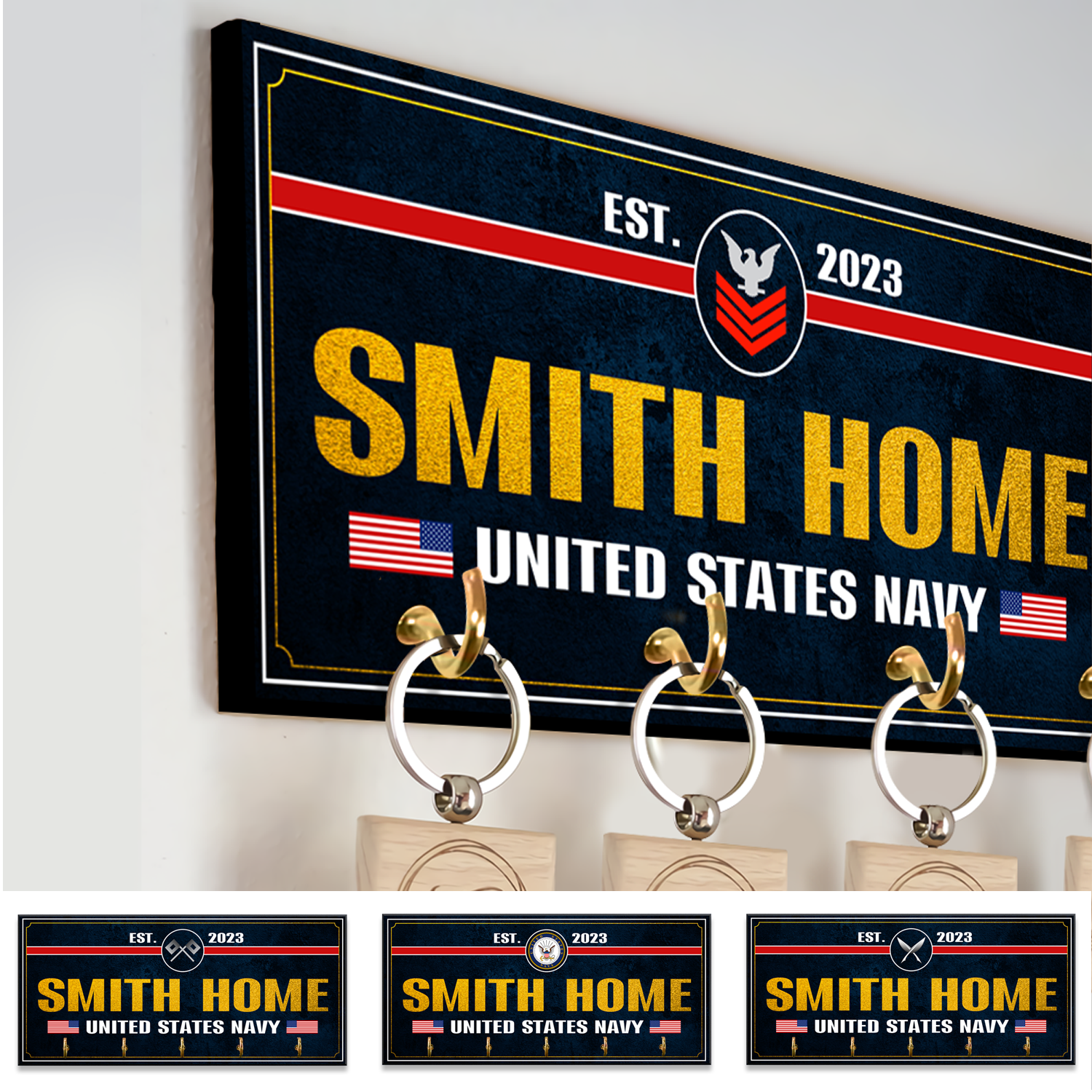 Personalized Key Hook - Personalized Name & Ranks And Year-Veterans Nation