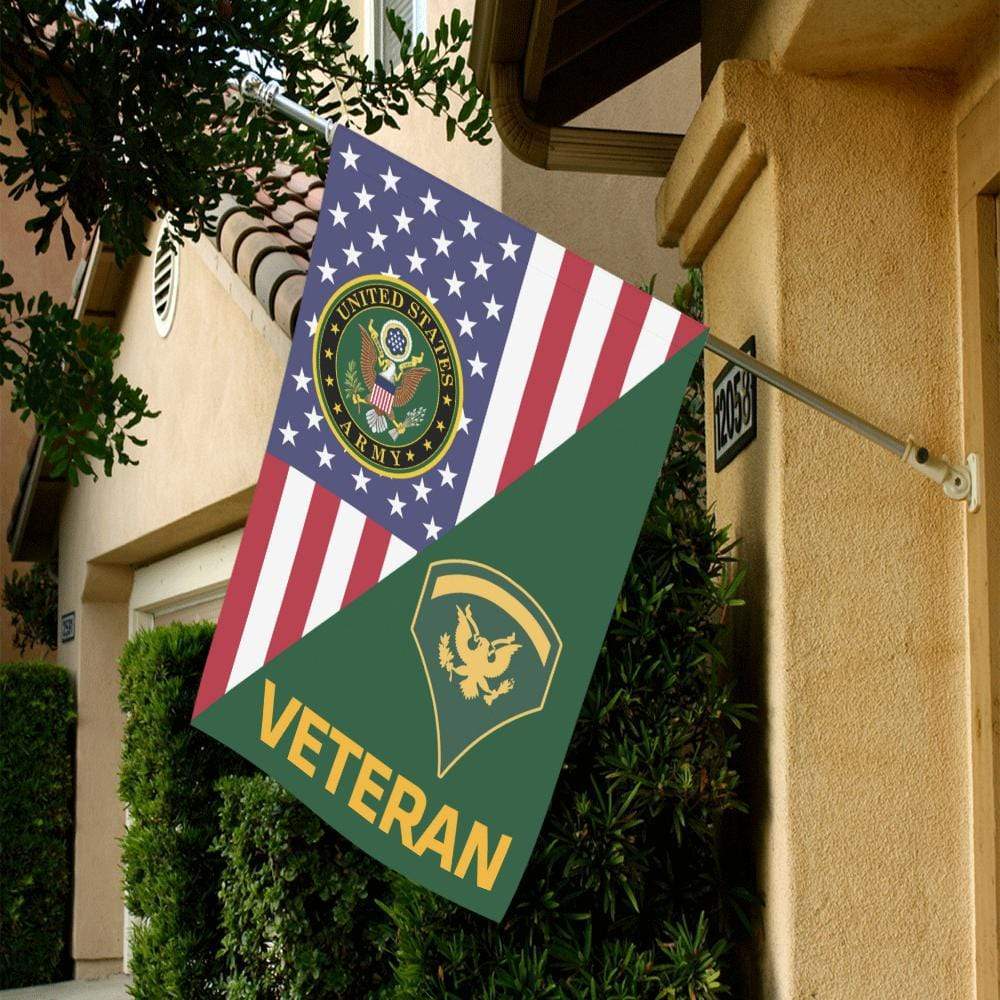 US Army Veteran Insignia With America Flag House Flag 28 Inch x 40 Inch Twin-Side Printing-HouseFlag-Army-Veterans Nation