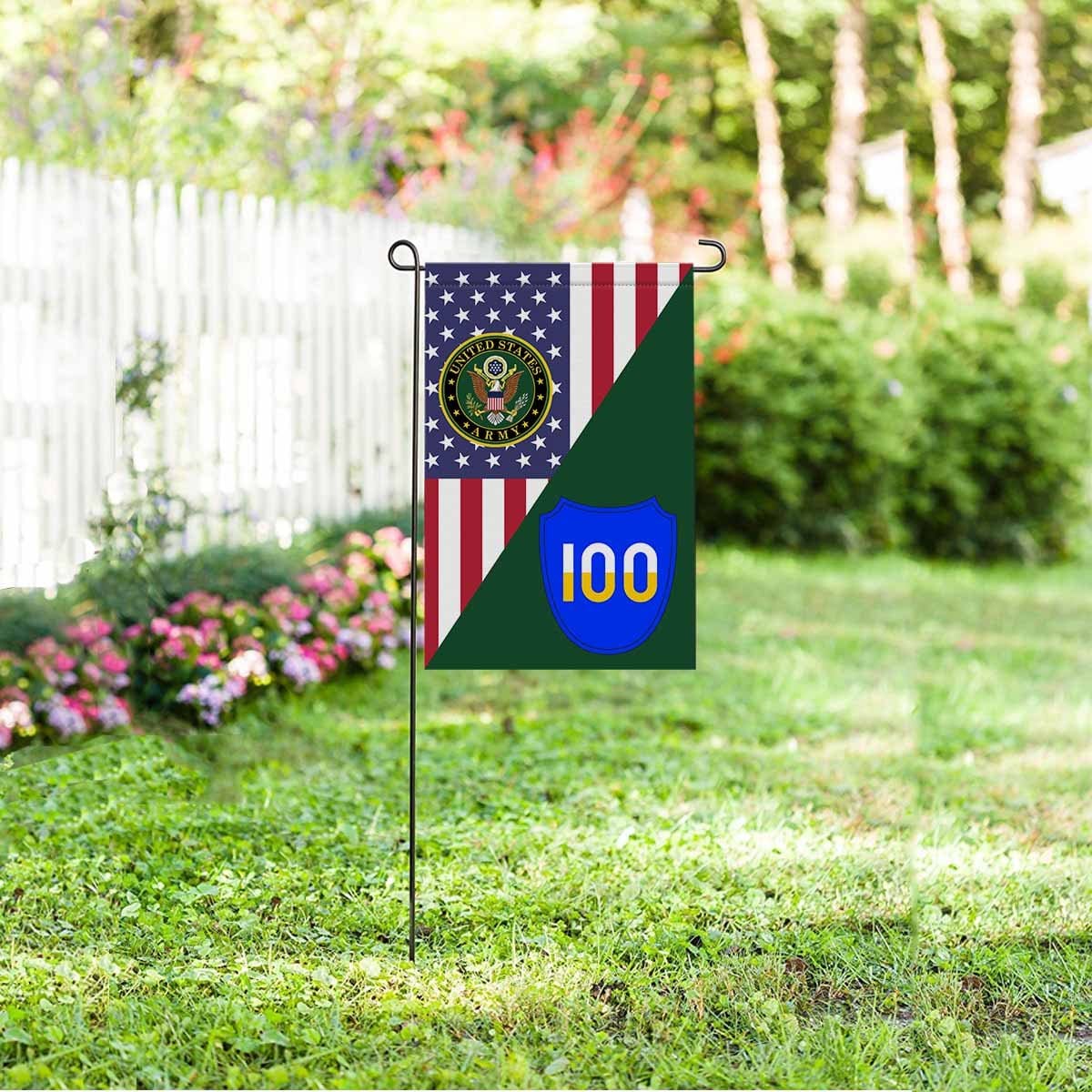 US ARMY 100TH TRAINING DIVISION Garden Flag/Yard Flag 12 inches x 18 inches Twin-Side Printing-GDFlag-Army-CSIB-Veterans Nation