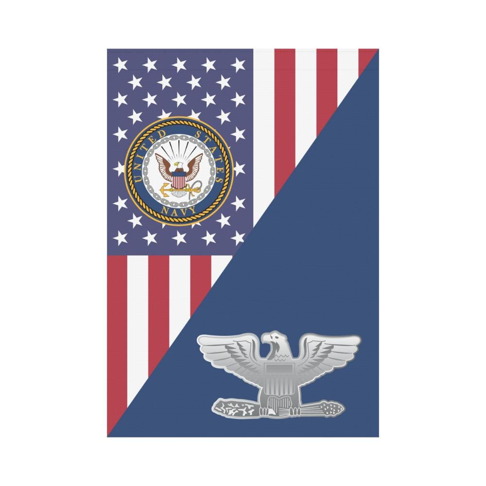 US Navy O-6 Captain O6 CAPT House Flag 28 inches x 40 inches Twin-Side Printing-HouseFlag-Navy-Officer-Veterans Nation