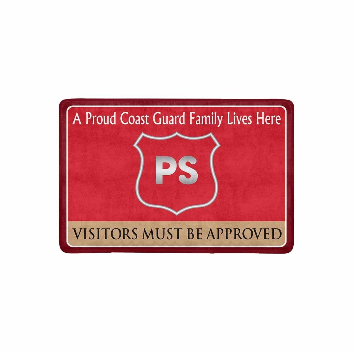 USCG PORT SECURITY SPECIALIST PS Logo Family Doormat - Visitors must be approved (23.6 inches x 15.7 inches)-Doormat-USCG-Rate-Veterans Nation