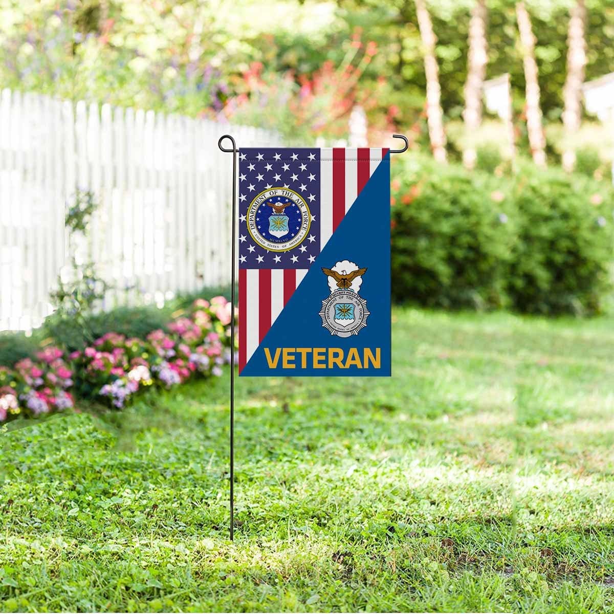 US Air Force Security Police Veteran Garden Flag/Yard Flag 12 inches x 18 inches Twin-Side Printing-GDFlag-USAF-Shield-Veterans Nation