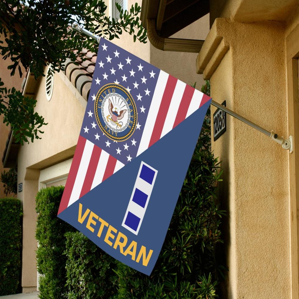 US Navy W-4 Chief Warrant Officer 4 W4 CW4 Veteran House Flag 28 inches x 40 inches Twin-Side Printing-HouseFlag-Navy-Officer-Veterans Nation