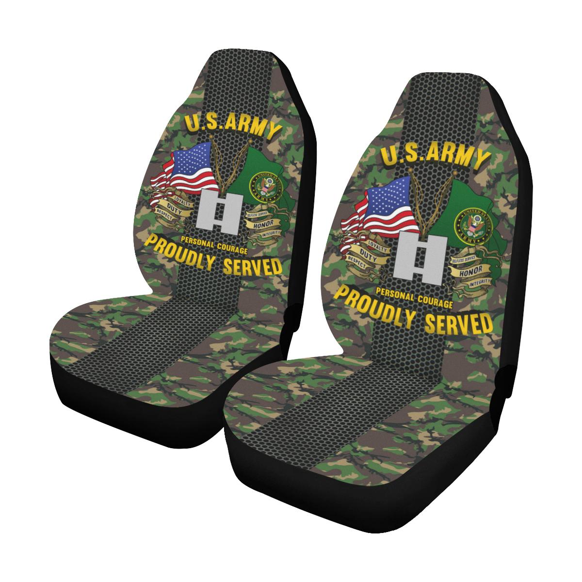 US Army O-3 Captain O3 CPT Commissioned Officer Car Seat Covers (Set of 2)-SeatCovers-Army-Ranks-Veterans Nation