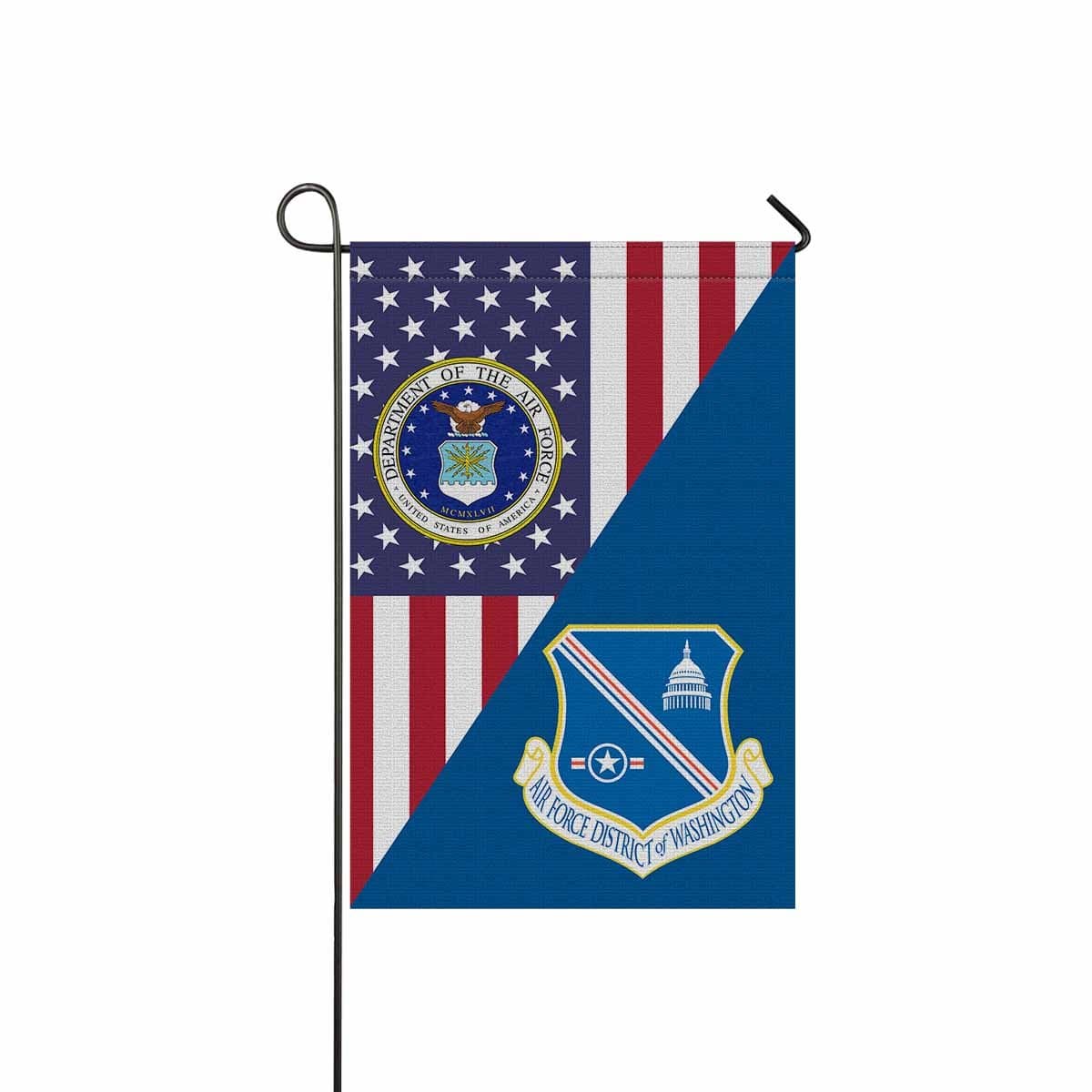 US Air Force District of Washington Garden Flag/Yard Flag 12 inches x 18 inches Twin-Side Printing-GDFlag-USAF-Shield-Veterans Nation