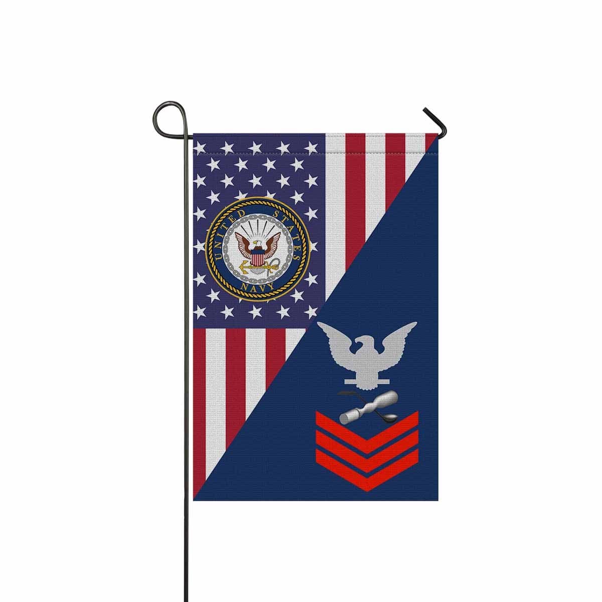 Navy Molder Navy ML E-6 Red Stripe Garden Flag/Yard Flag 12 inches x 18 inches Twin-Side Printing-GDFlag-Navy-Rating-Veterans Nation