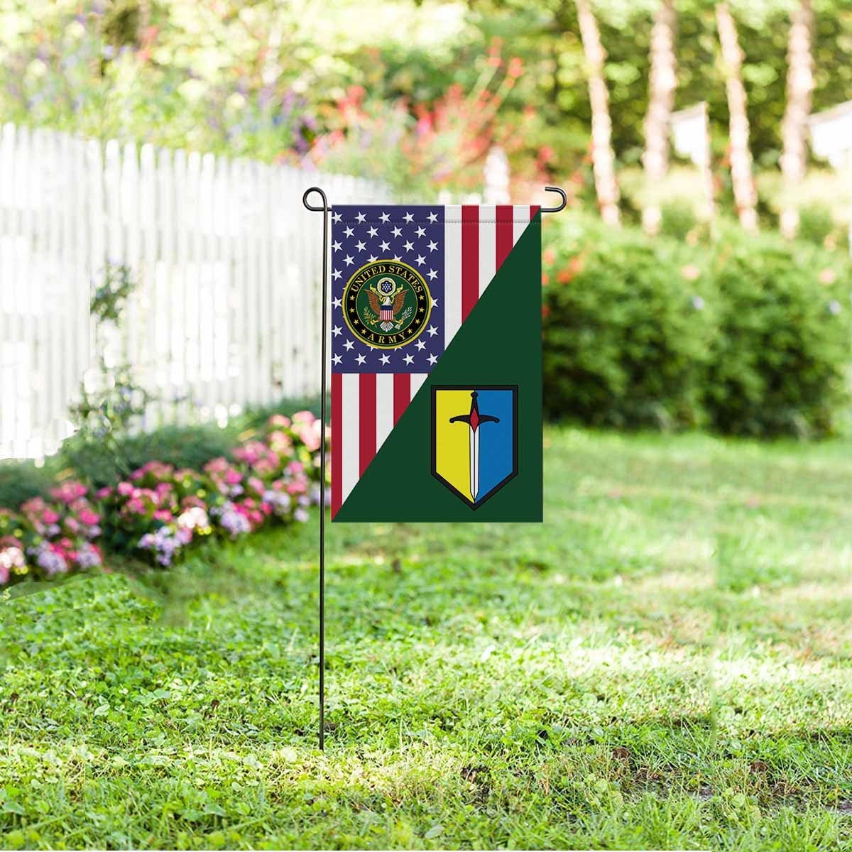 US ARMY 1ST MANEUVER ENHANCEMENT BRIGADE Garden Flag/Yard Flag 12 inches x 18 inches Twin-Side Printing-GDFlag-Army-CSIB-Veterans Nation