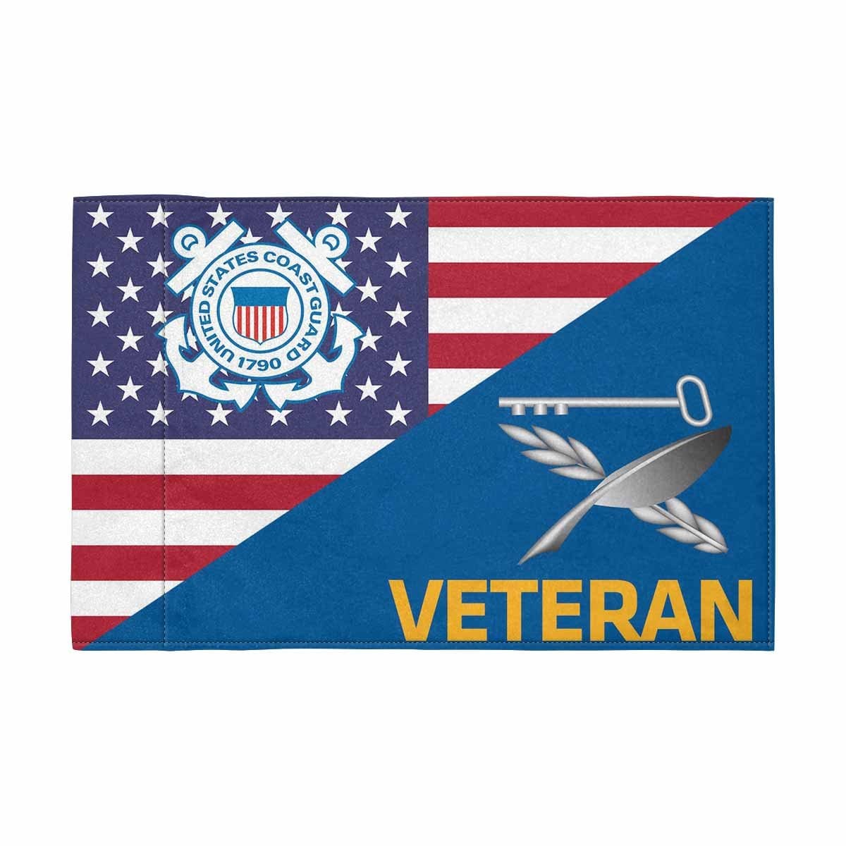 USCG CS Veteran Motorcycle Flag 9" x 6" Twin-Side Printing D01-MotorcycleFlag-USCG-Veterans Nation