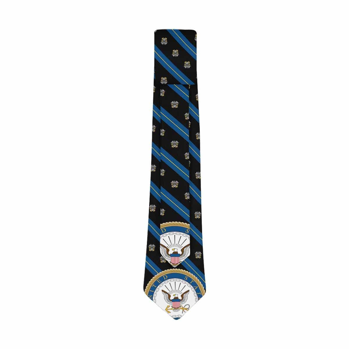 US Navy Officer Cap Device Classic Necktie (Two Sides)-Necktie-Navy-Officer-Veterans Nation