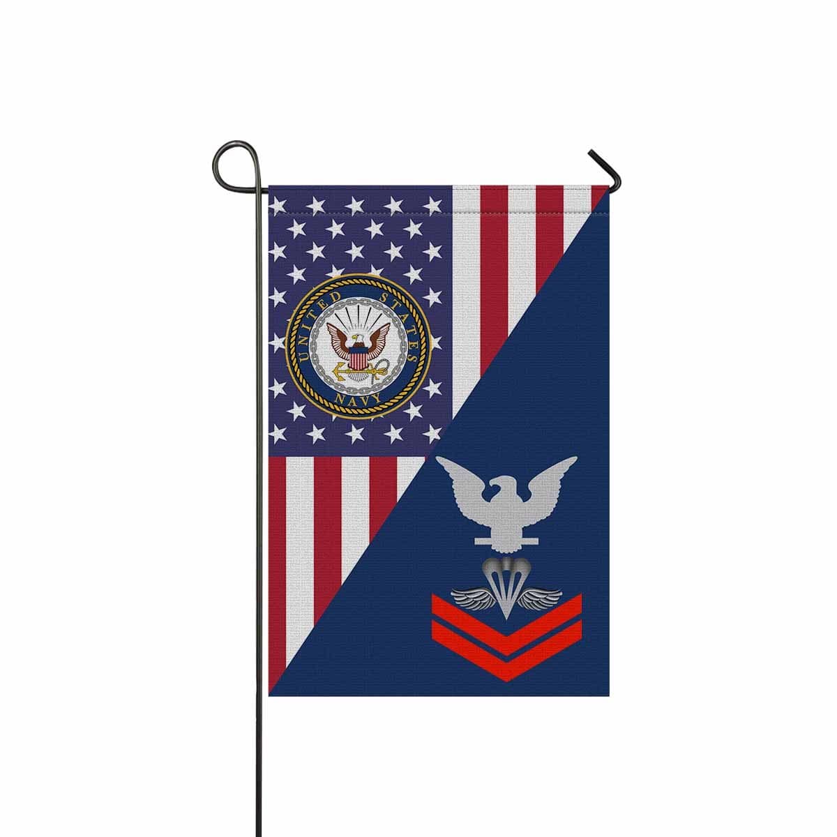 Navy Aircrew Survival Equipmentman Navy PR E-5 Red Stripe Garden Flag/Yard Flag 12 inches x 18 inches Twin-Side Printing-GDFlag-Navy-Rating-Veterans Nation