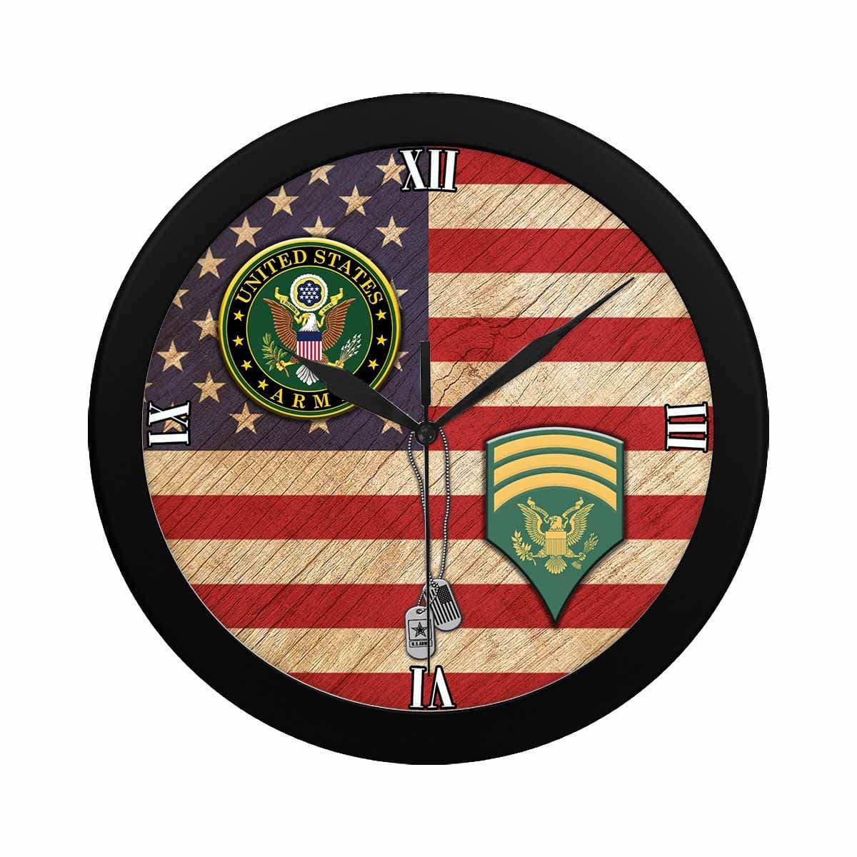 US Army E-7 SPC Wall Clock-WallClocks-Army-Ranks-Veterans Nation