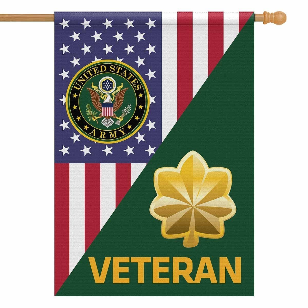 US Army Veteran Insignia With America Flag House Flag 28 Inch x 40 Inch Twin-Side Printing-HouseFlag-Army-Veterans Nation