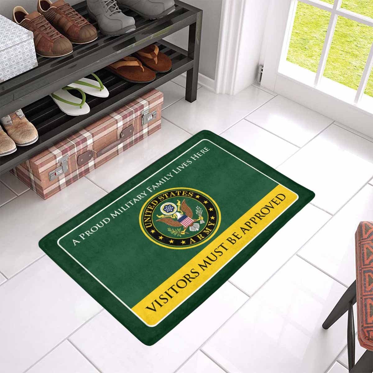 Proud Military Family Army Doormat - Visitors must be approved-Doormat-Army-Logo-Veterans Nation