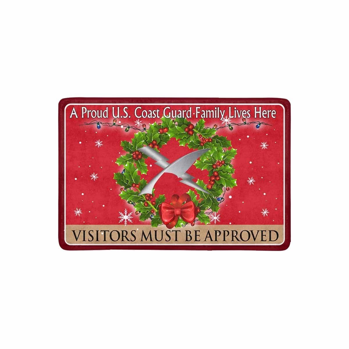 US Coast Guard Intelligence Specialist IS Logo - Visitors must be approved Christmas Doormat-Doormat-USCG-Rate-Veterans Nation