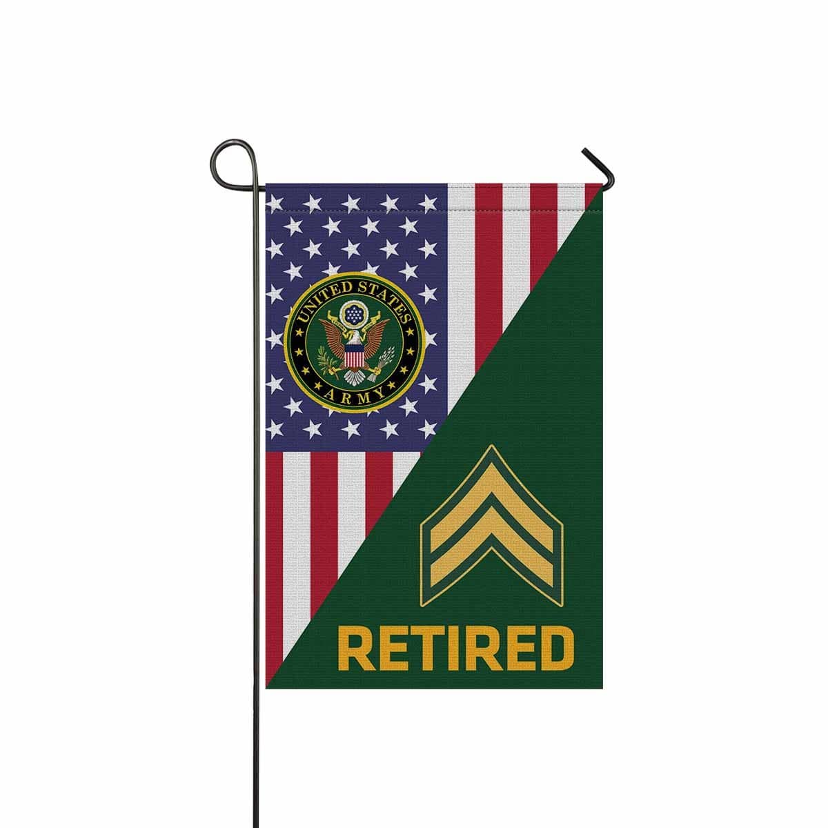 US Army E-4 Corporal E4 CPL Noncommissioned Officer Retired Garden Flag/Yard Flag 12 inches x 18 inches Twin-Side Printing-GDFlag-Army-Ranks-Veterans Nation