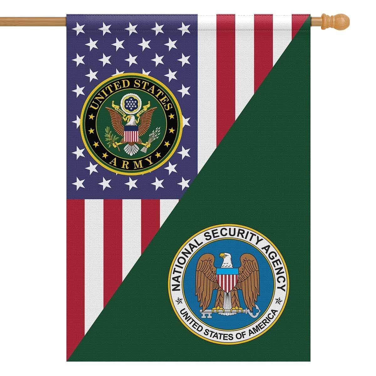 US Army Insignia With America Flag House Flag 28 Inch x 40 Inch Twin-Side Printing-HouseFlag-Army-Veterans Nation