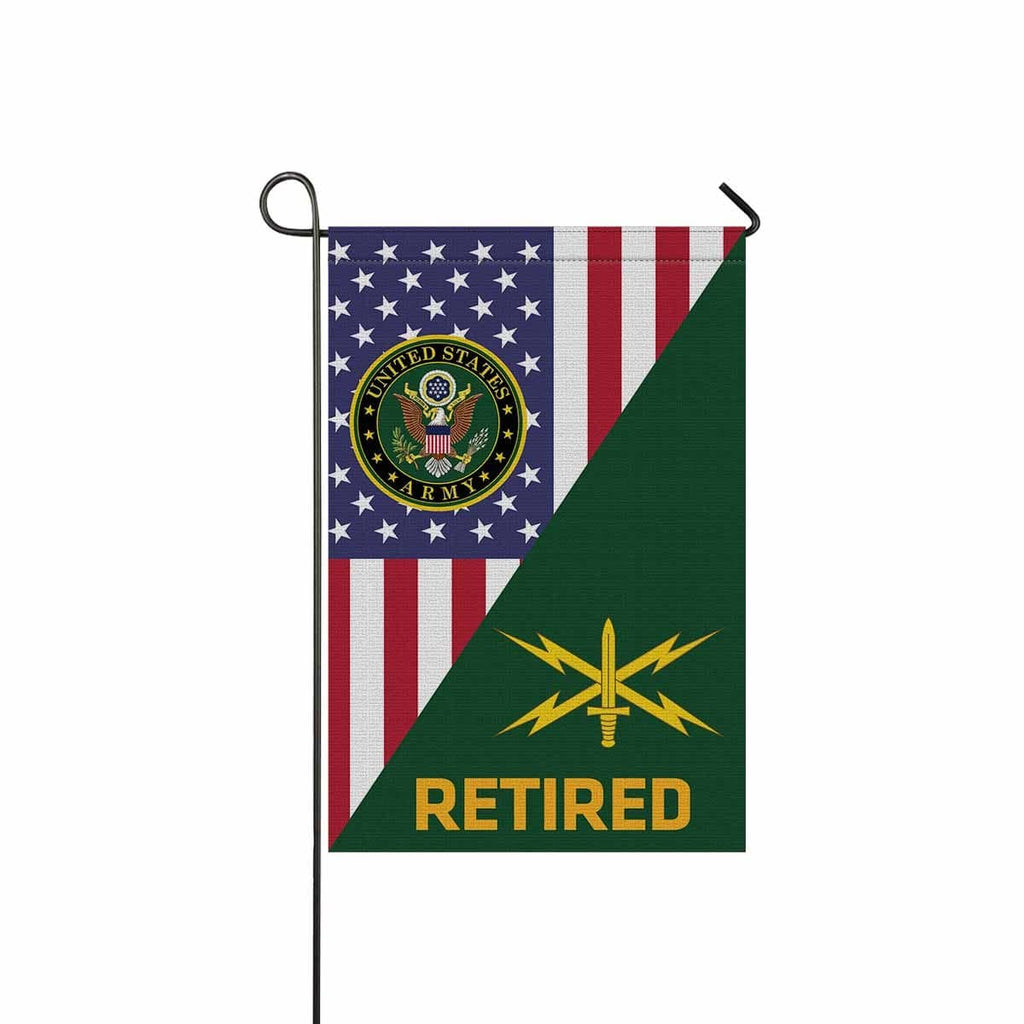 US Army Cyber Corps Retired Garden Flag/Yard Flag 12 Inch x 18 Inch Twin-Side Printing-GDFlag-Army-Branch-Veterans Nation