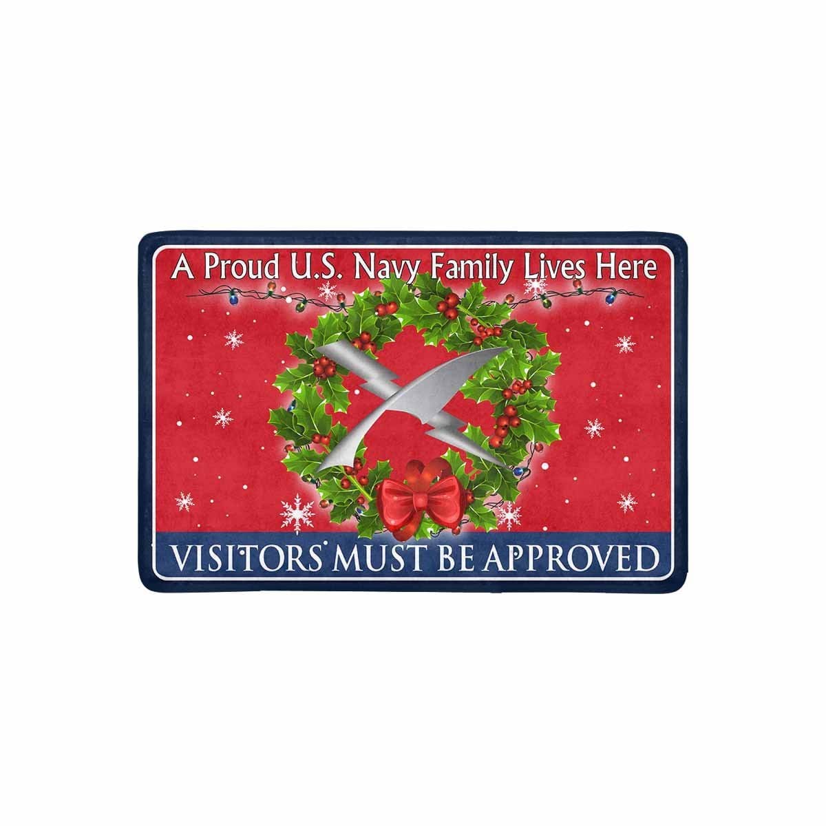 U.S Navy Cryptologic technician Navy CT - Visitors must be approved - Christmas Doormat-Doormat-Navy-Rate-Veterans Nation