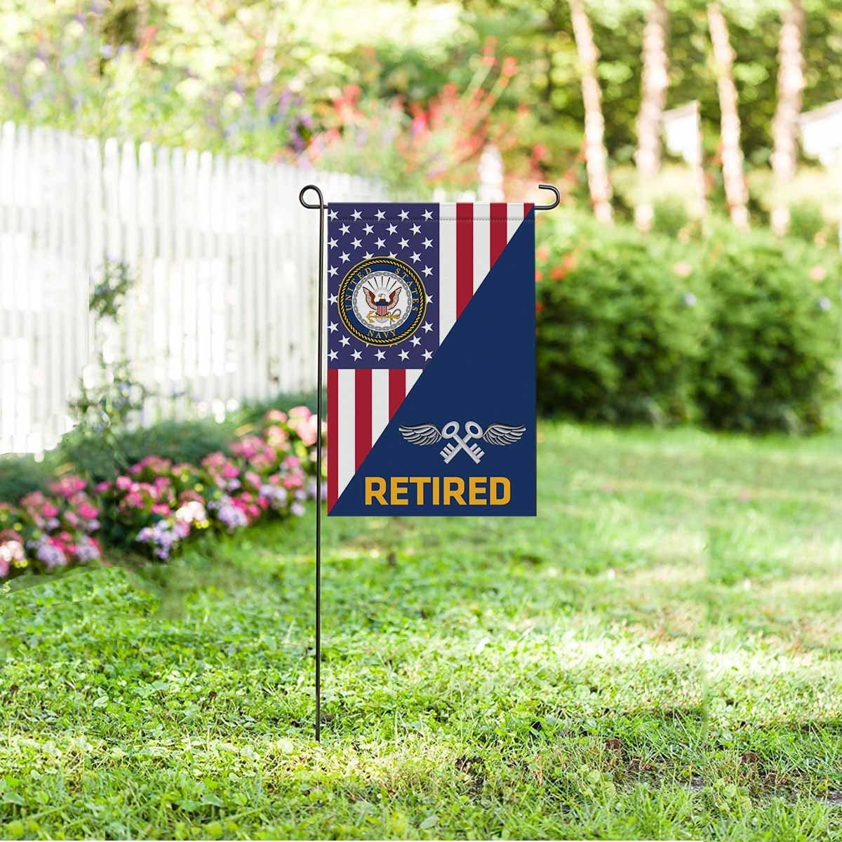 US Navy Aviation Storekeeper Navy AK Retired Garden Flag/Yard Flag 12 inches x 18 inches Twin-Side Printing-GDFlag-Navy-Rate-Veterans Nation