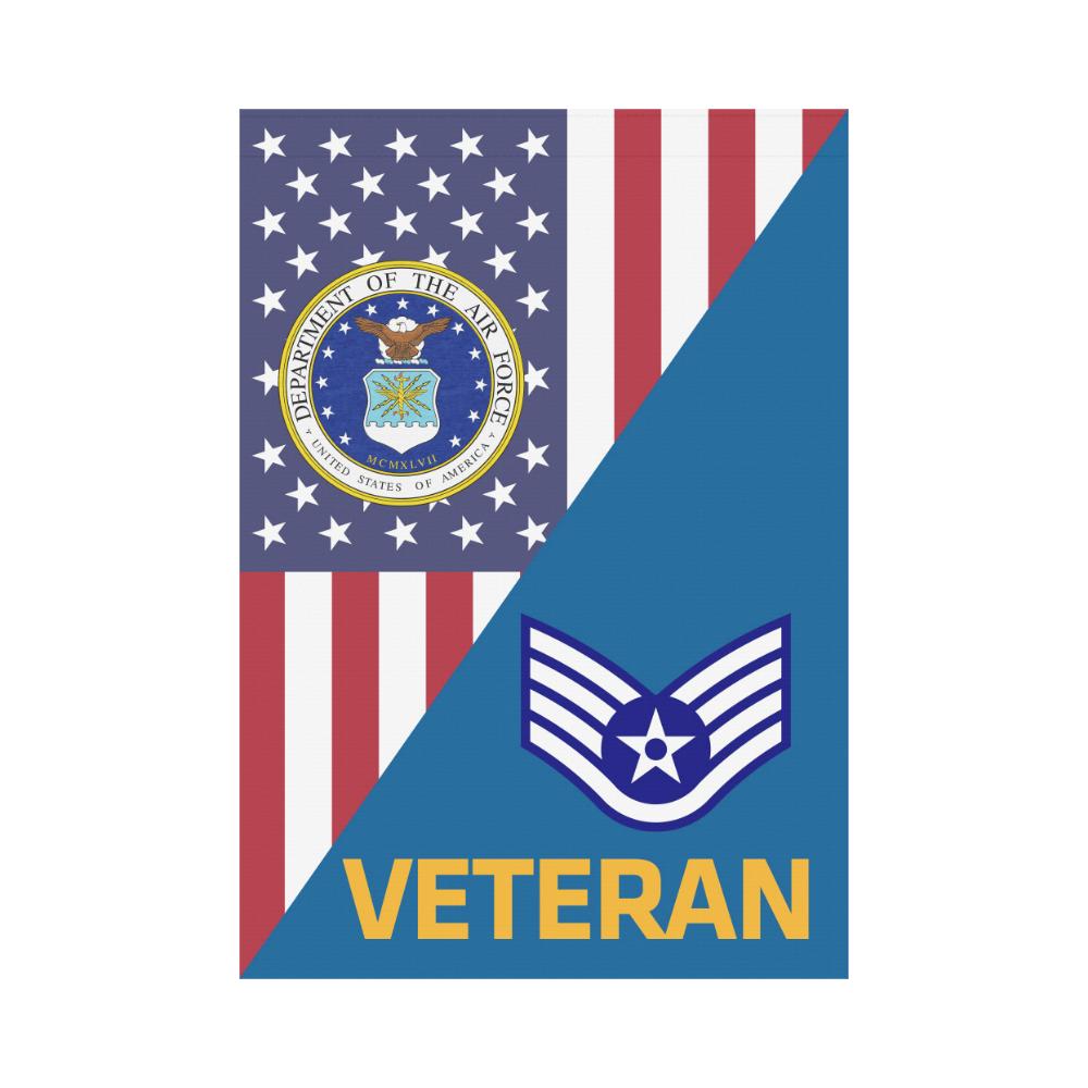 US Air Force E-5 Staff Sergeant SSgt Veteran House Flag 28 inches x 40 inches Twin-Side Printing-HouseFlag-USAF-Ranks-Veterans Nation