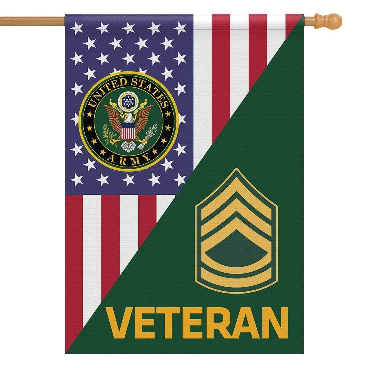 US Army Veteran Insignia With America Flag House Flag 28 Inch x 40 Inch Twin-Side Printing-HouseFlag-Army-Veterans Nation