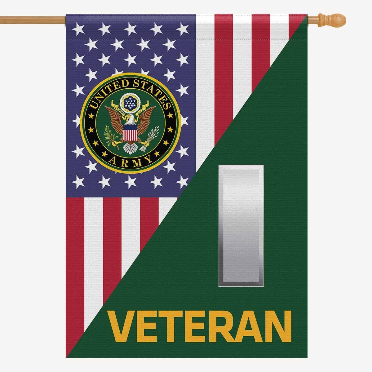 US Army O-2 First Lieutenant O2 1LT Veteran House Flag 28 Inch x 40 Inch 2-Side Printing-HouseFlag-Army-Ranks-Veterans Nation