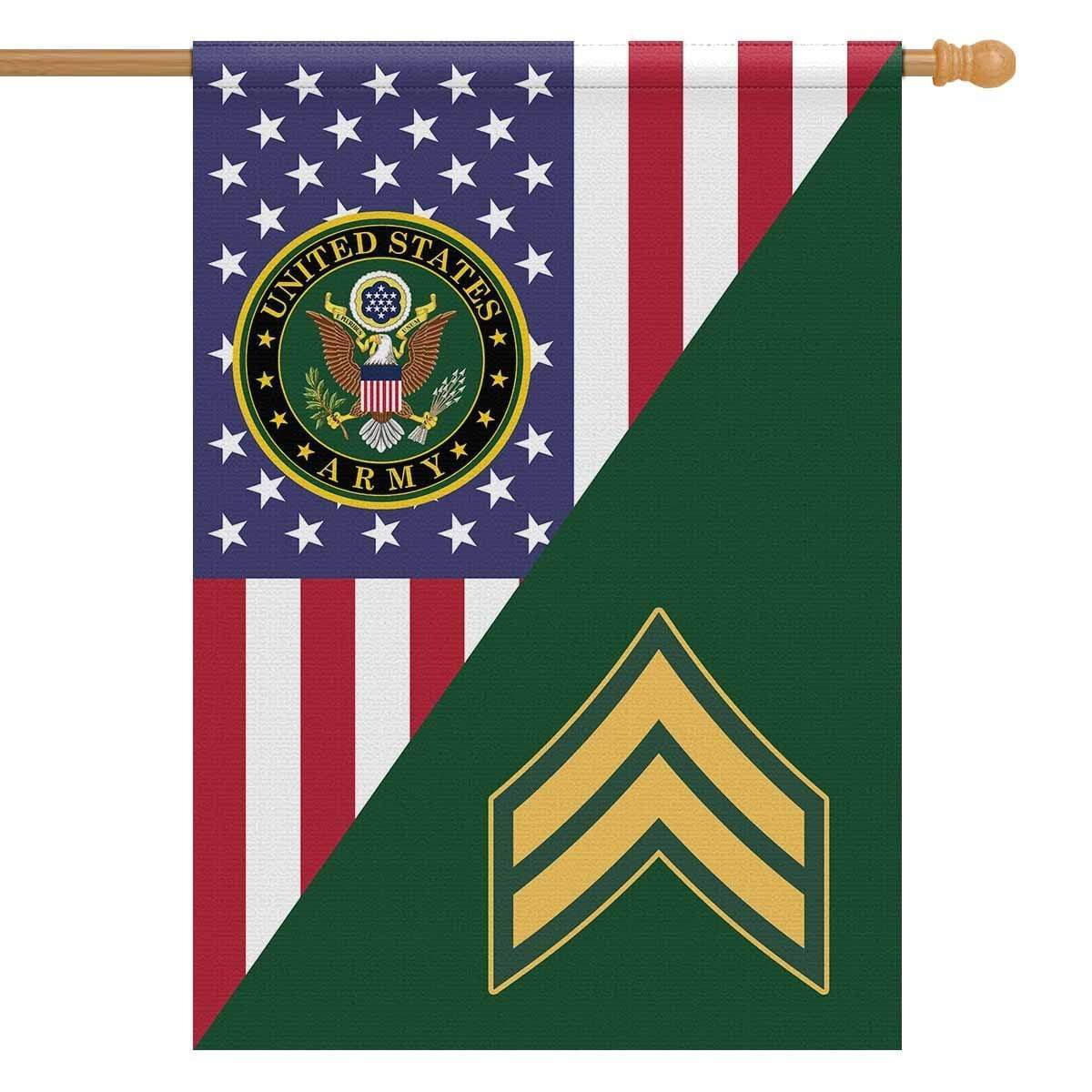 US Army Insignia With America Flag House Flag 28 Inch x 40 Inch Twin-Side Printing-HouseFlag-Army-Veterans Nation