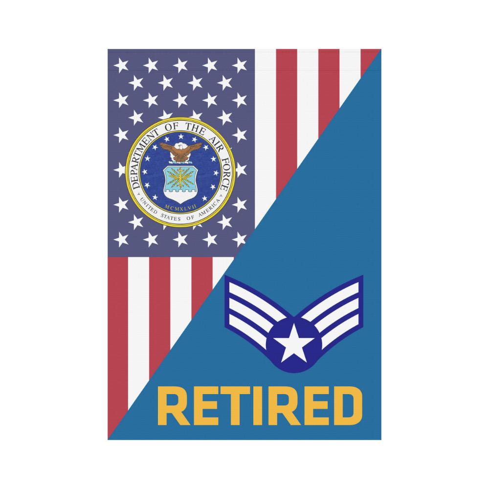 US Air Force E-4 Buck Sergeant Retired House Flag 28 inches x 40 inches Twin-Side Printing-HouseFlag-USAF-Ranks-Veterans Nation