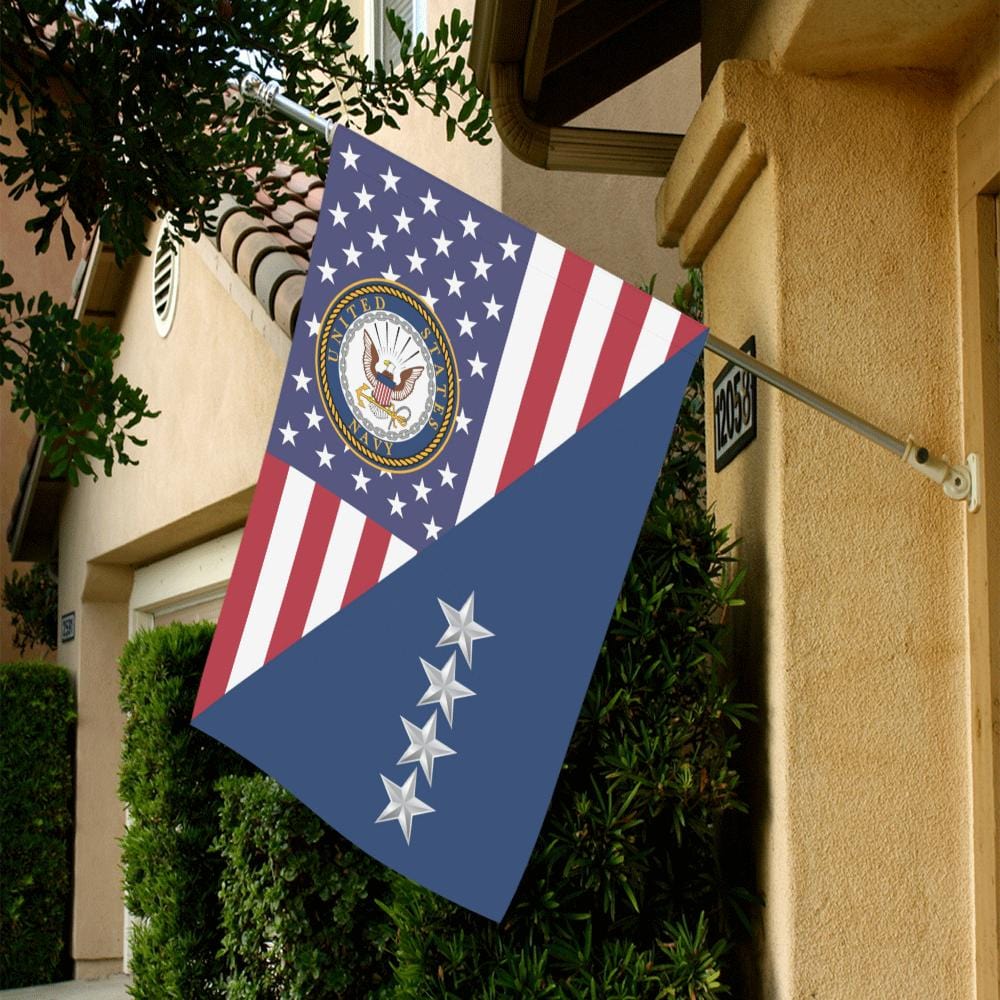 US Navy O-10 Admiral O10 ADM Flag Officer House Flag 28 inches x 40 inches Twin-Side Printing-HouseFlag-Navy-Officer-Veterans Nation