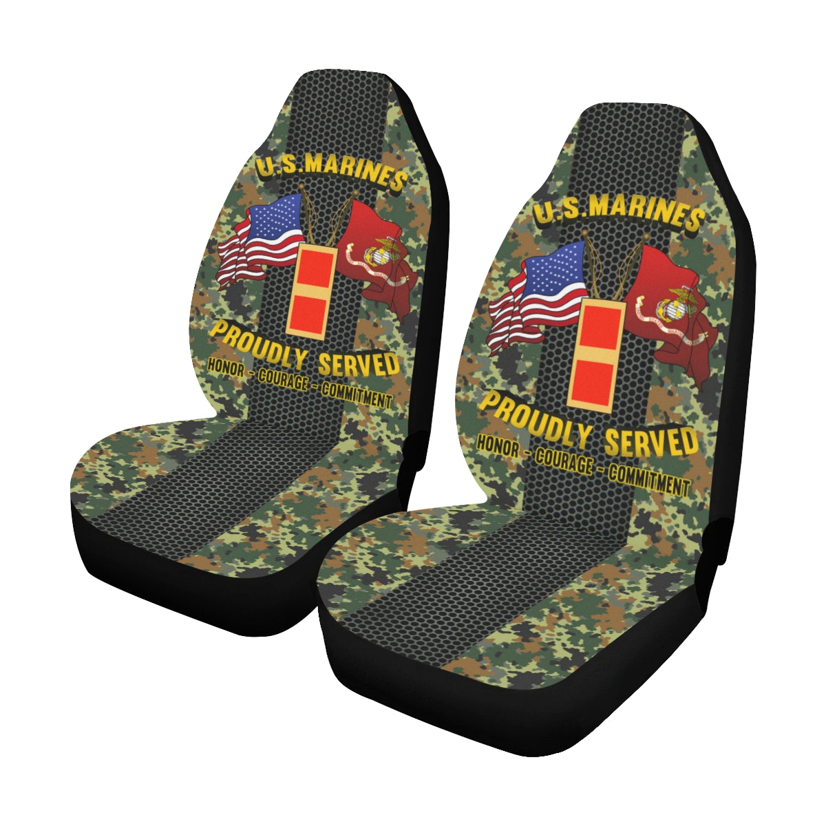 M.Corps W-1 Warrant Officer 1 WO1 M.Corps WO1 Warrant Officer Car Seat Covers (Set of 2)-SeatCovers-USMC-Ranks-Veterans Nation