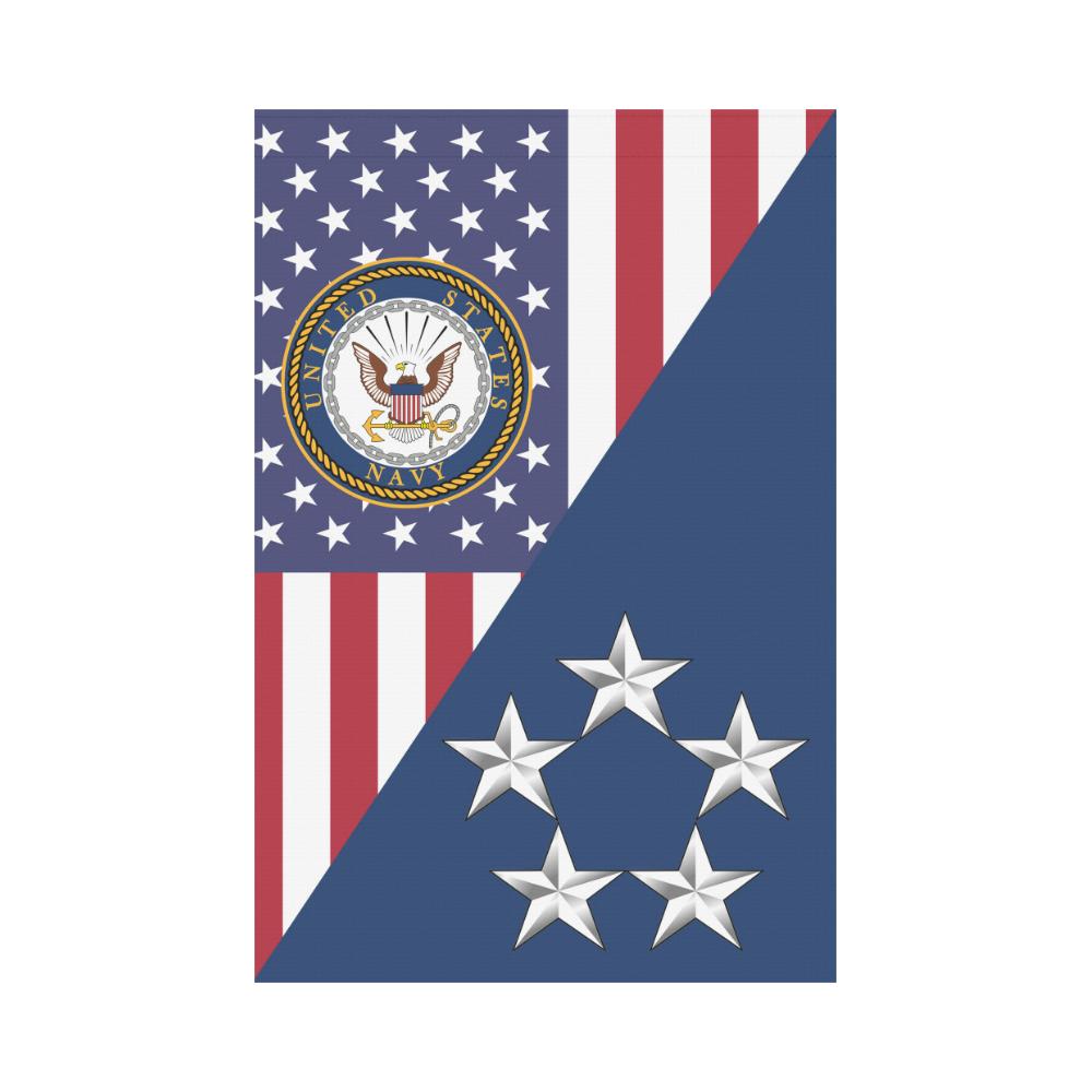 US Navy O-11 Fleet Admiral O11 FADM Flag Officer Garden Flag/Yard Flag 12 inches x 18 inches Twin-Side Printing-GDFlag-Navy-Officer-Veterans Nation