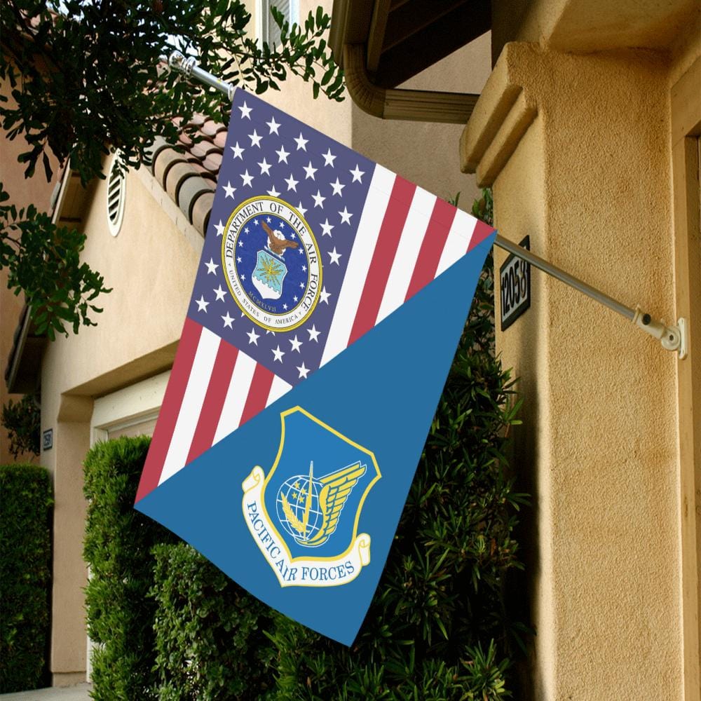 US Air Force Pacific Air Forces House Flag 28 inches x 40 inches Twin-Side Printing-HouseFlag-USAF-Shield-Veterans Nation