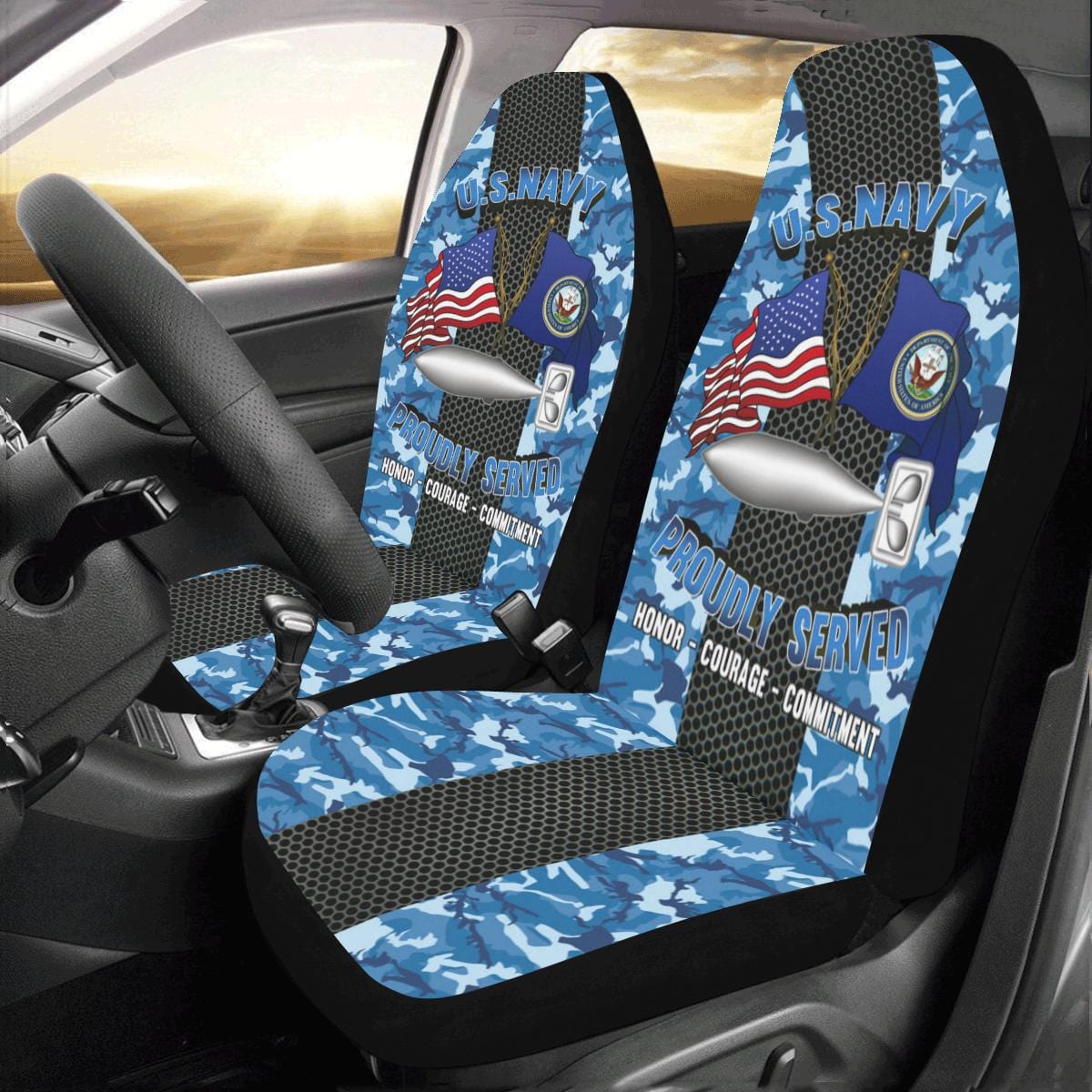 U.S Navy Torpedoman's mate Navy TM Car Seat Covers (Set of 2)-SeatCovers-Navy-Rate-Veterans Nation