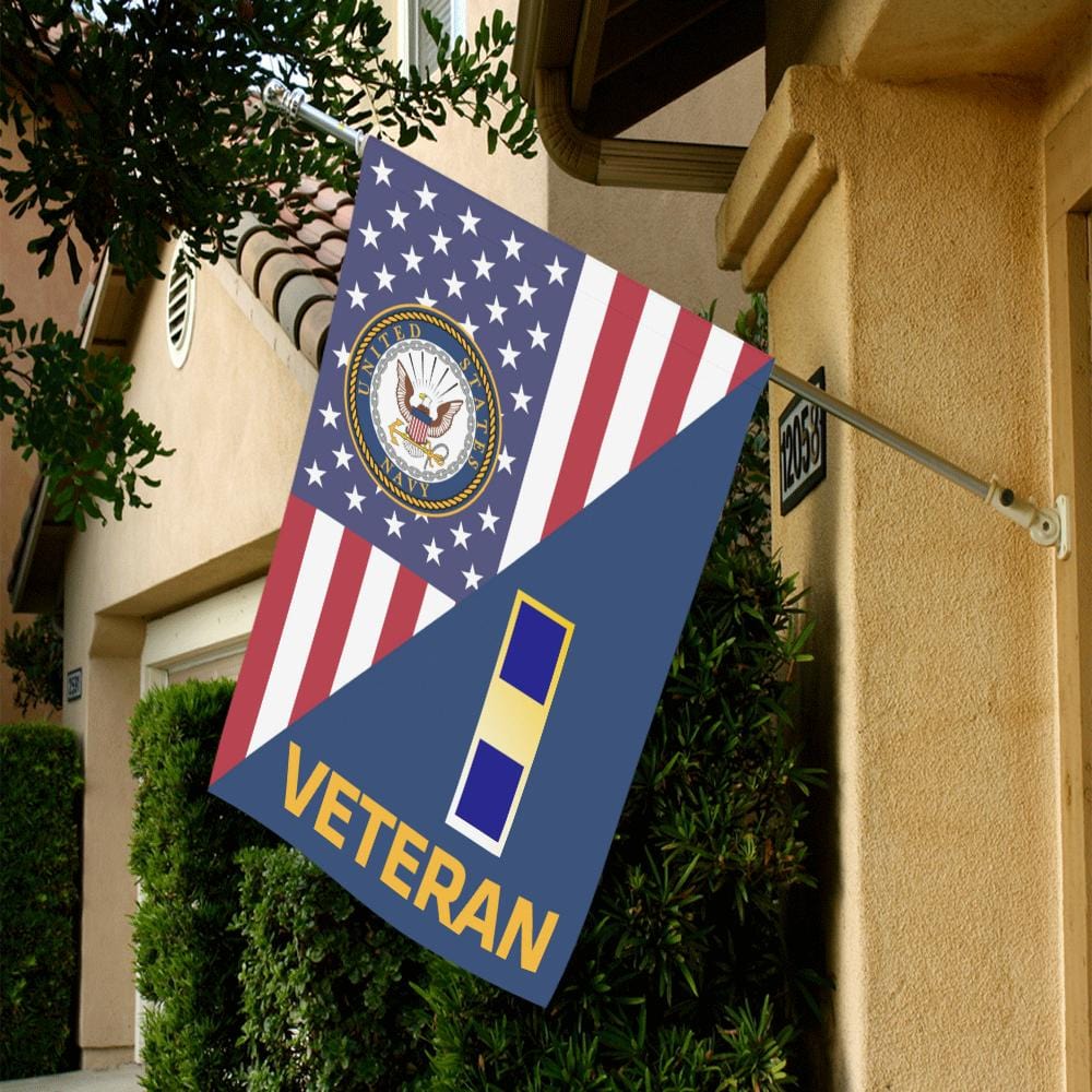 US Navy W-1 Warrant Officer W1 WO1 Veteran House Flag 28 inches x 40 inches Twin-Side Printing-HouseFlag-Navy-Officer-Veterans Nation