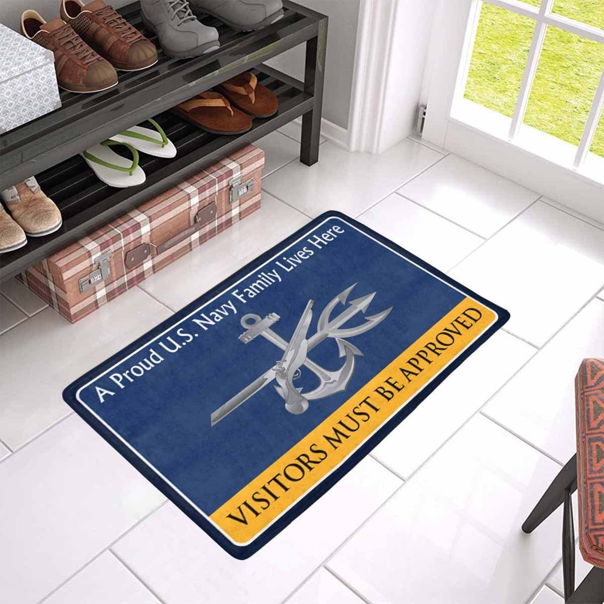 U.S Navy Special Warfare Operator Navy SO Family Doormat - Visitors must be approved (23,6 inches x 15,7 inches)-Doormat-Navy-Rate-Veterans Nation