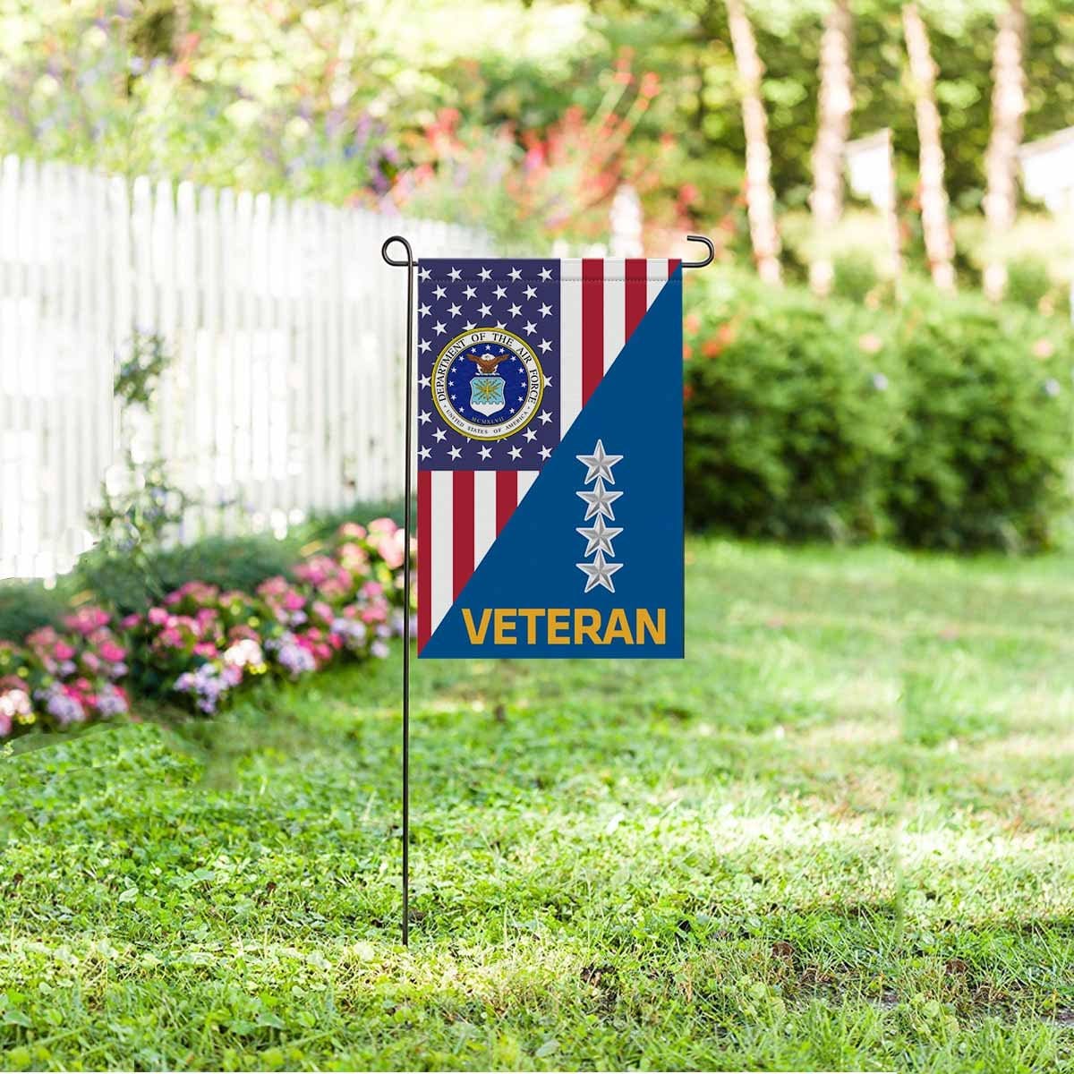 US Air Force O-10 General Gen O10 General Officer Veteran Garden Flag/Yard Flag 12 inches x 18 inches Twin-Side Printing-GDFlag-USAF-Ranks-Veterans Nation