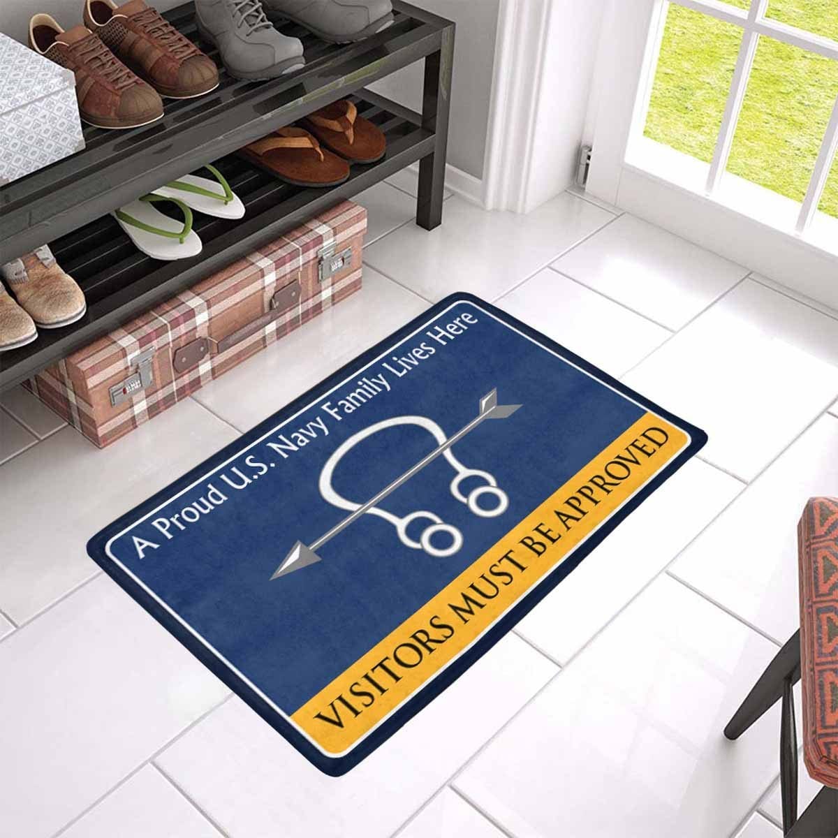 Navy Sonar Technician Navy ST Family Doormat - Visitors must be approved (23,6 inches x 15,7 inches)-Doormat-Navy-Rate-Veterans Nation