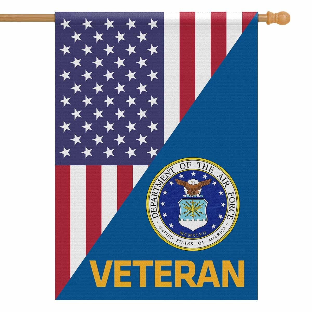 US Air Force House Flag 28 inches x 40 inches Twin-Side Printing-HouseFlag-USAF-Logo-Veterans Nation