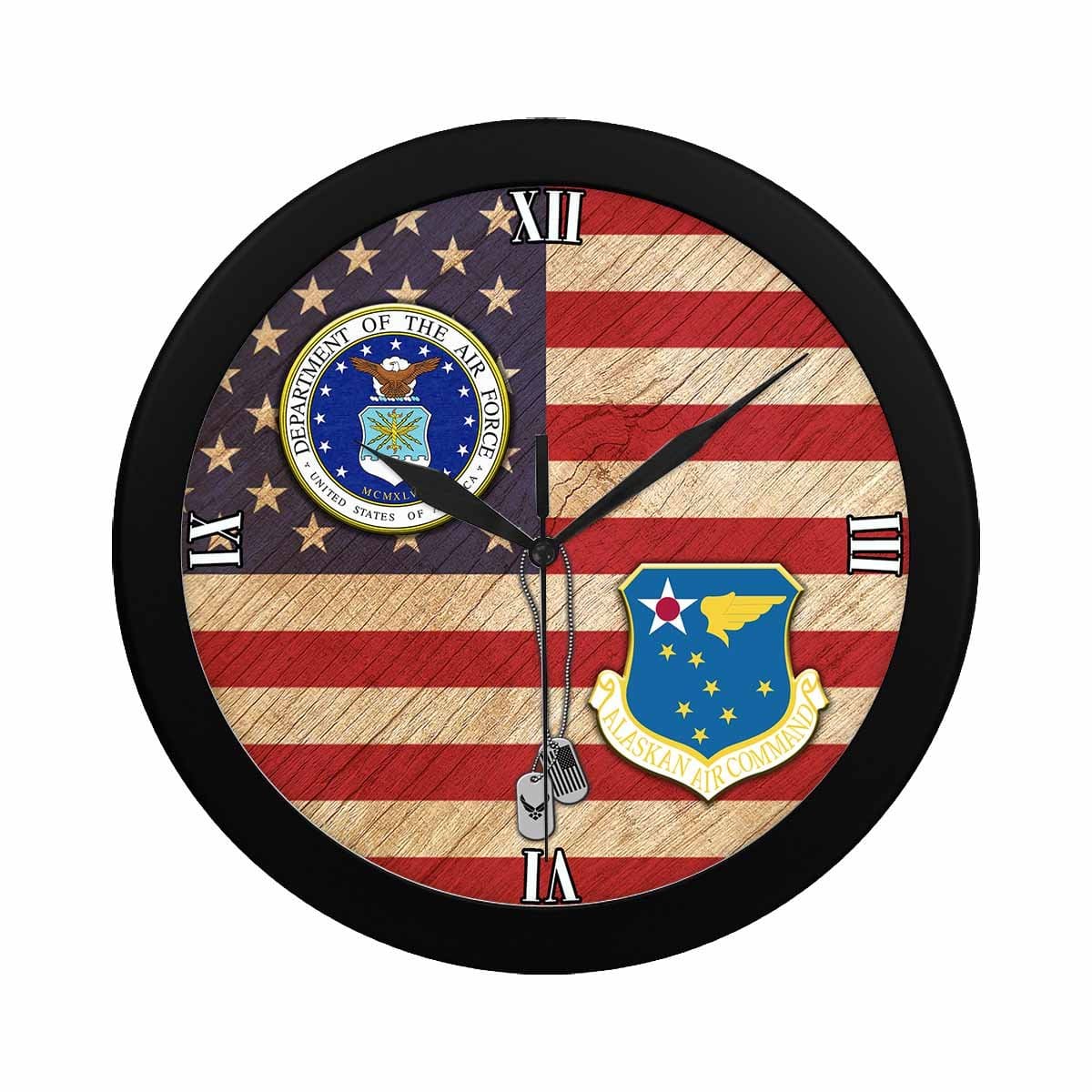 US Air Force Alaskan Air Command Wall Clock-WallClocks-USAF-Shield-Veterans Nation