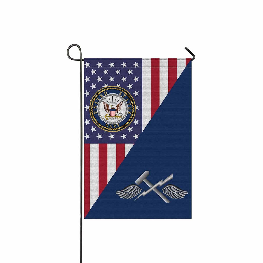 US Navy Aviation Support Equipment Tech Navy AS Garden Flag/Yard Flag 12 inches x 18 inches Twin-Side Printing-GDFlag-Navy-Rate-Veterans Nation